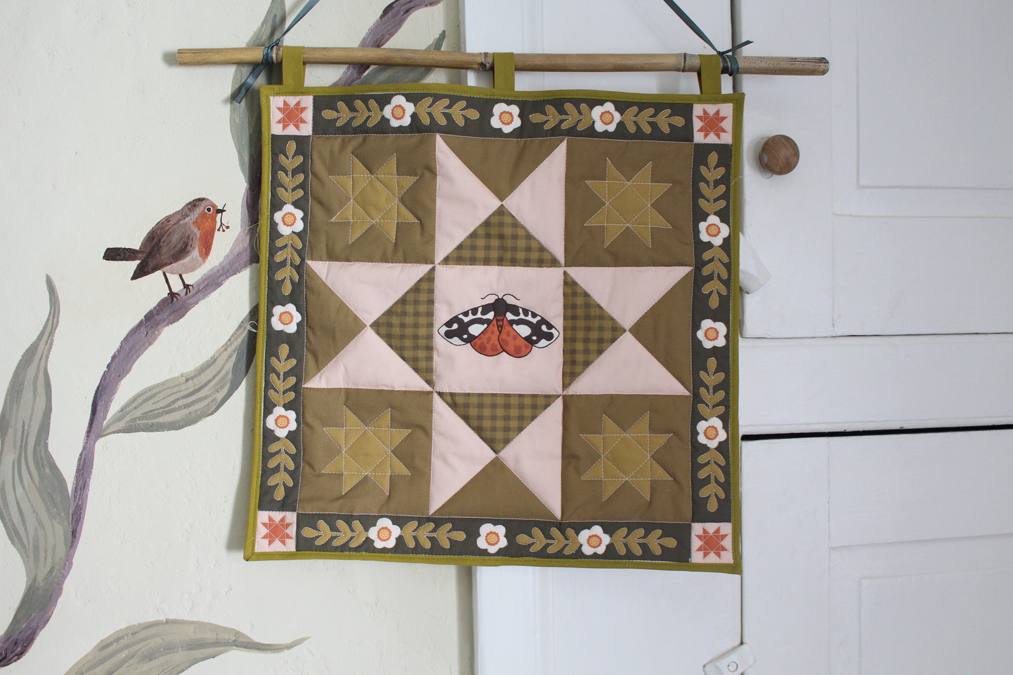 Garden Tiger Moth - Quilted Wall Hanging