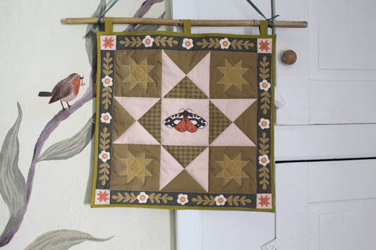 Garden Tiger Moth - Quilted Wall Hanging