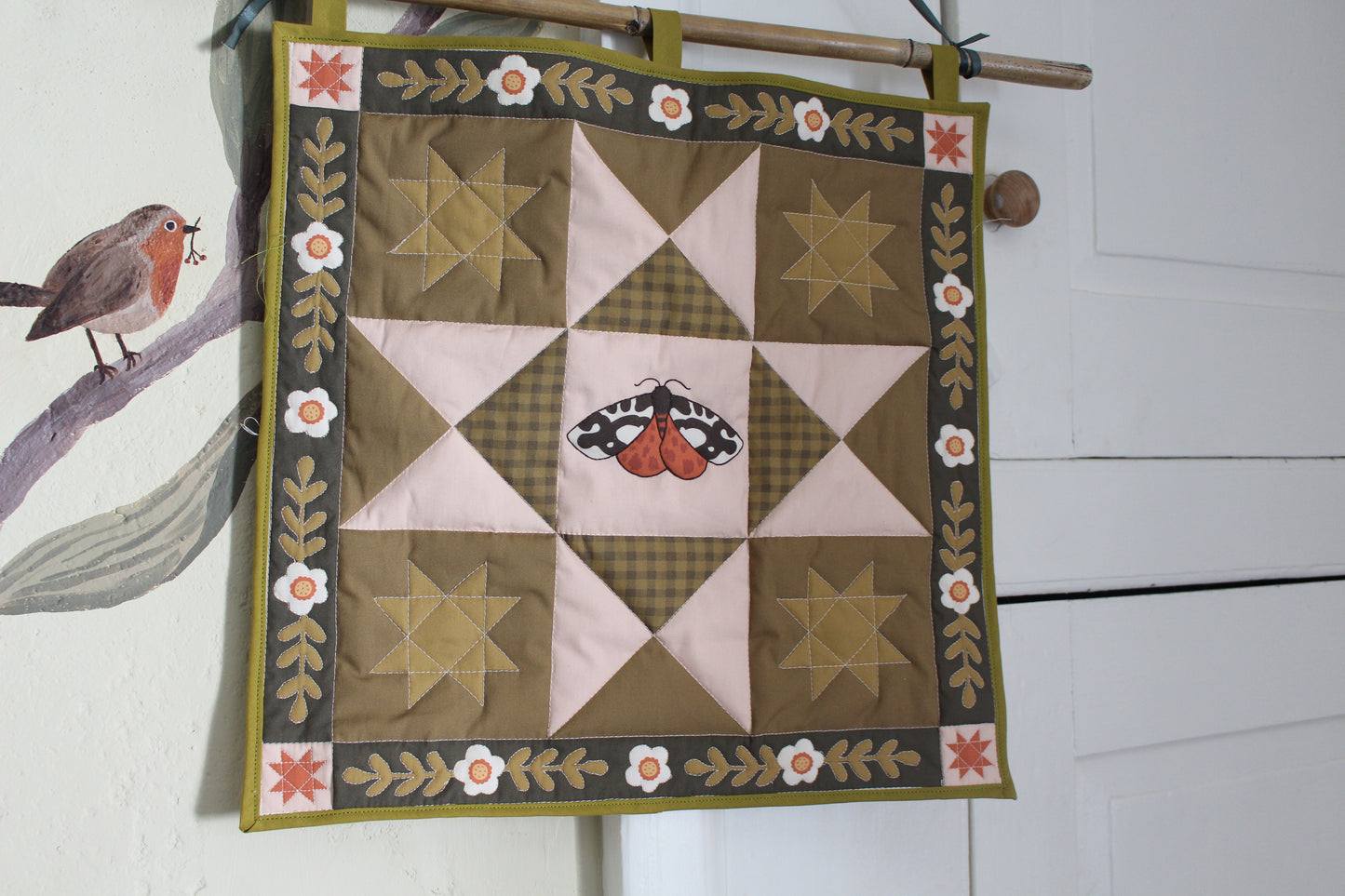 Garden Tiger Moth - Quilted Wall Hanging