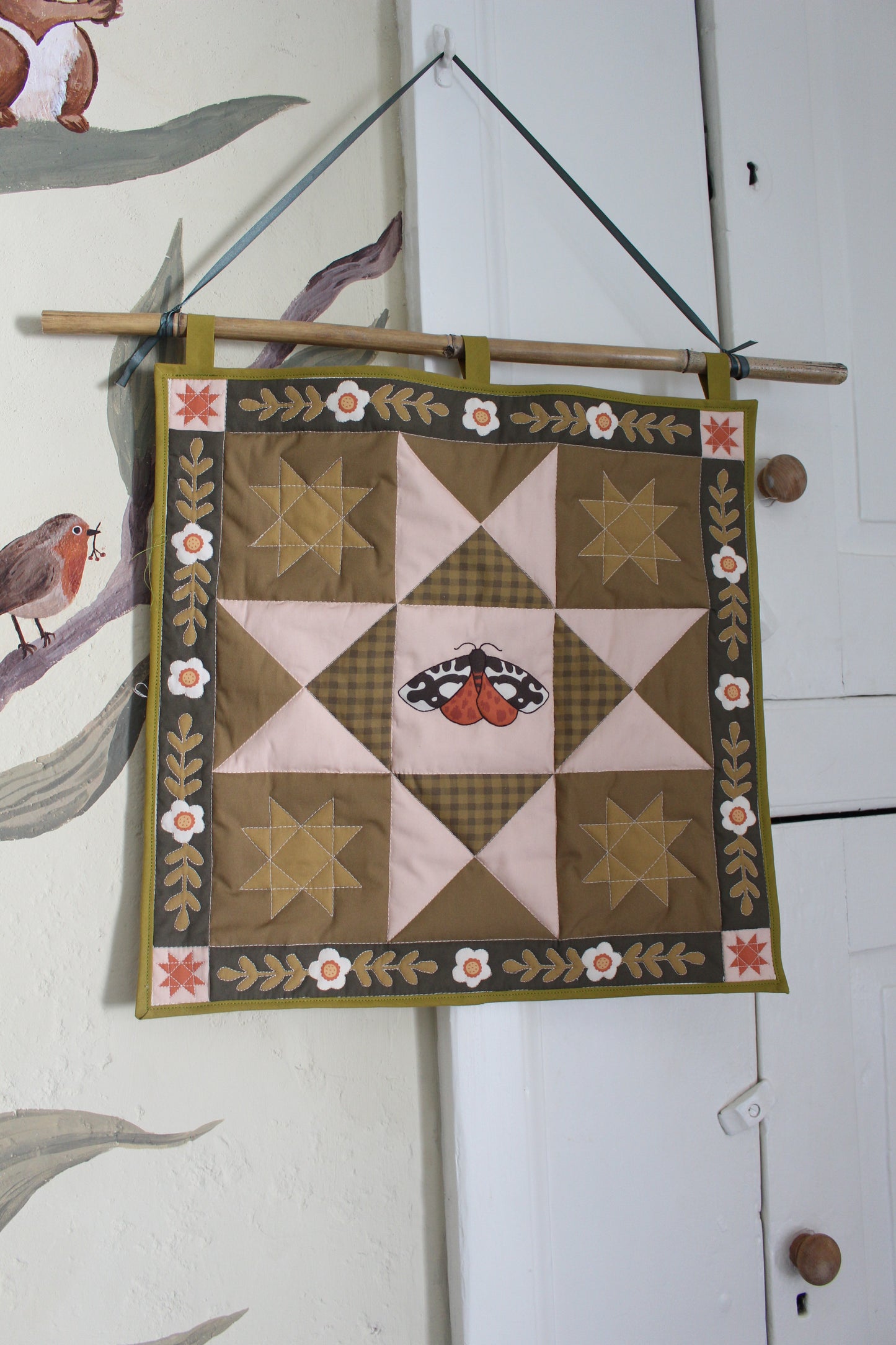 Garden Tiger Moth - Quilted Wall Hanging