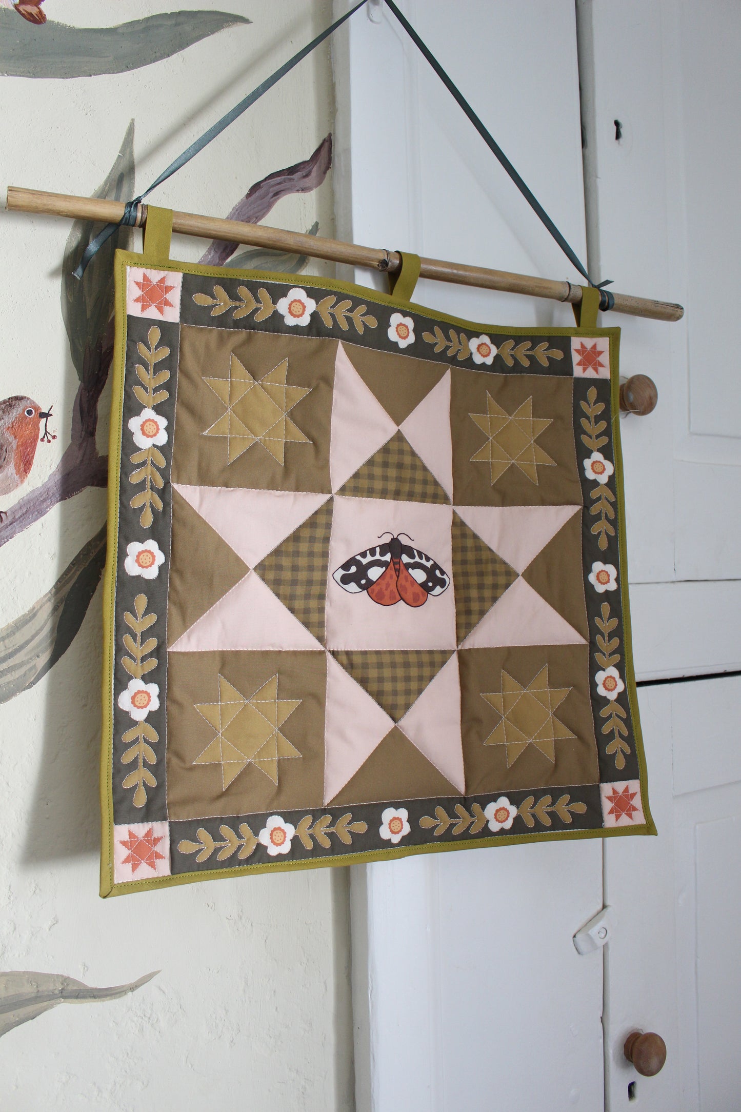 Garden Tiger Moth - Quilted Wall Hanging