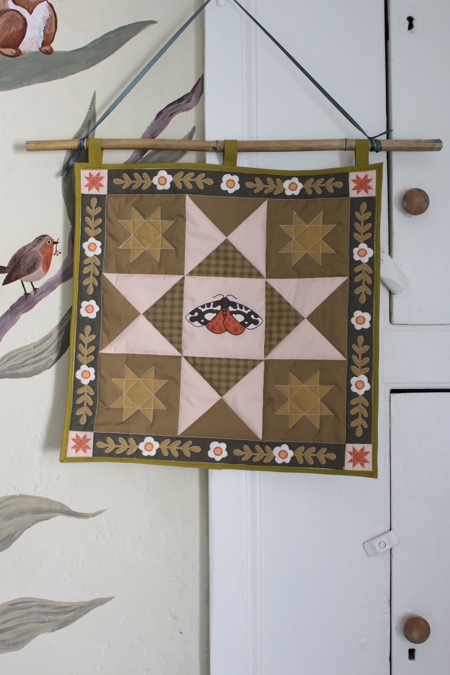Garden Tiger Moth - Quilted Wall Hanging