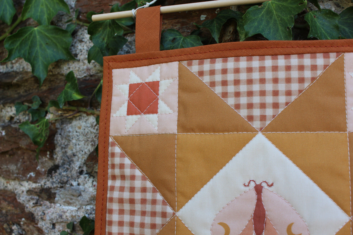 Autumn Moth - Mini Quilt Wall Hanging - Autumn Collection