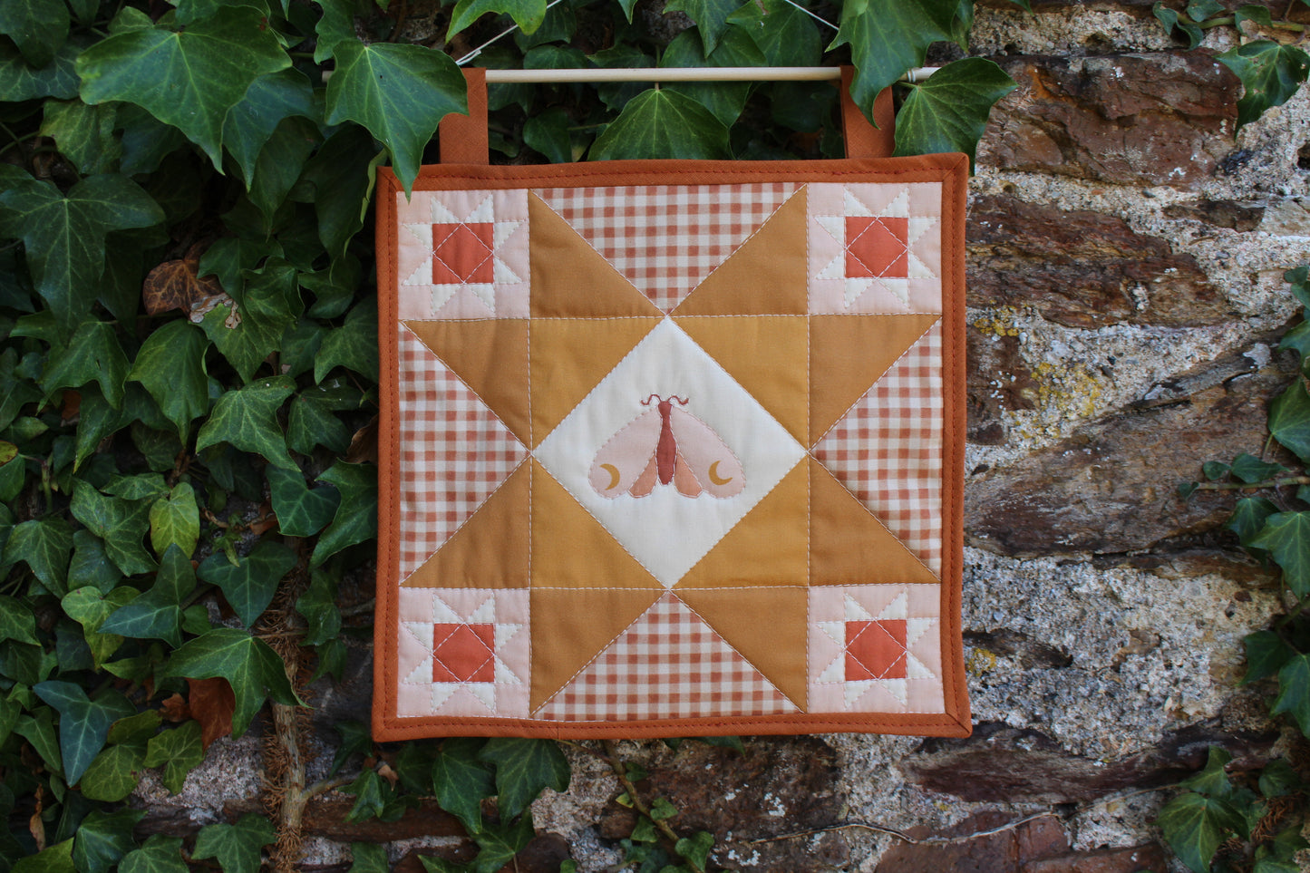 Autumn Moth - Mini Quilt Wall Hanging - Autumn Collection