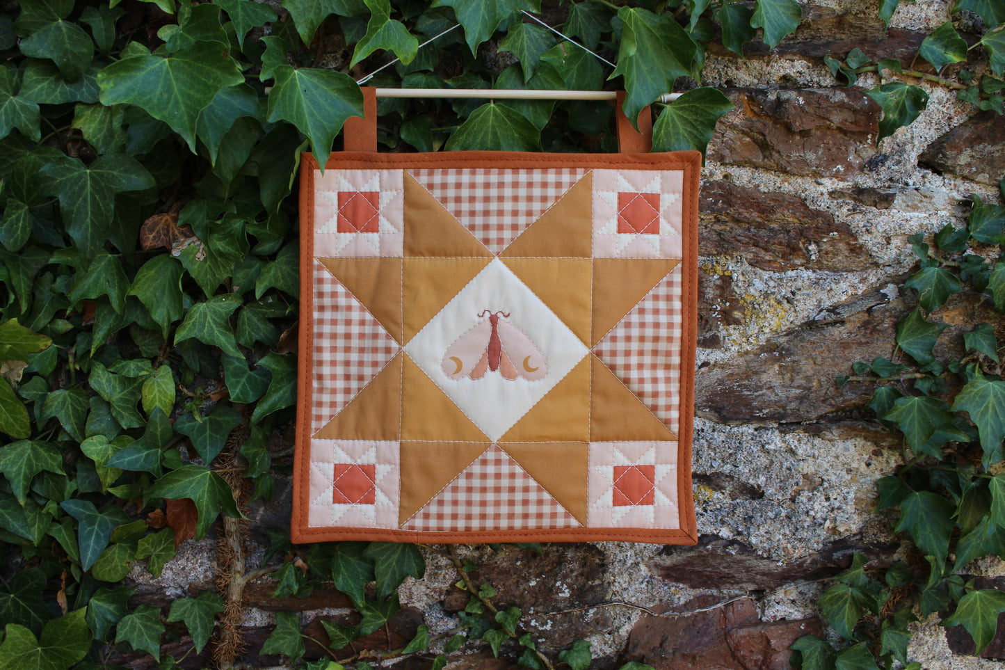 Autumn Moth - Mini Quilt Wall Hanging - Autumn Collection