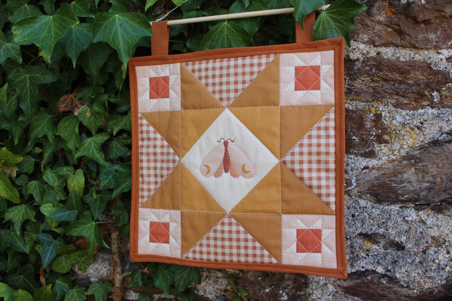 Autumn Moth - Mini Quilt Wall Hanging - Autumn Collection