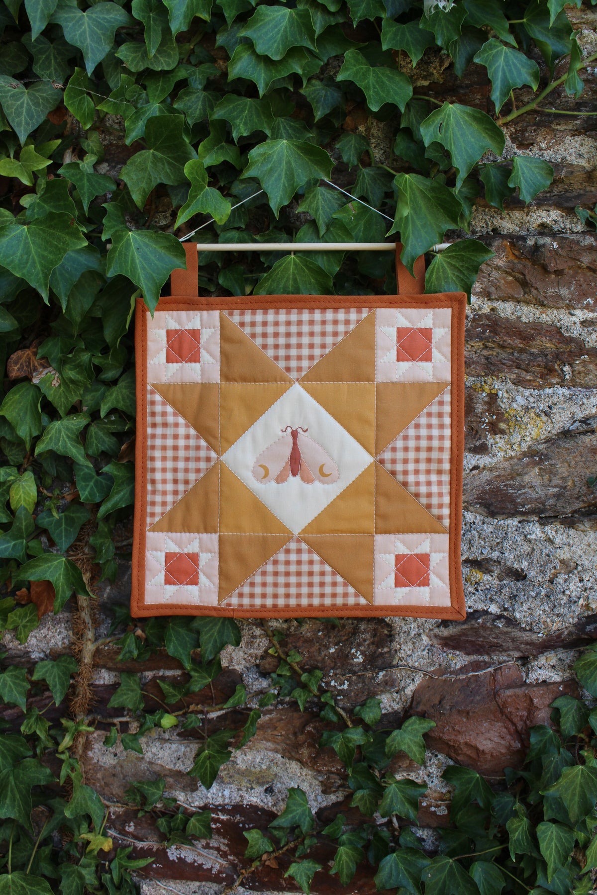 Autumn Moth - Mini Quilt Wall Hanging - Autumn Collection