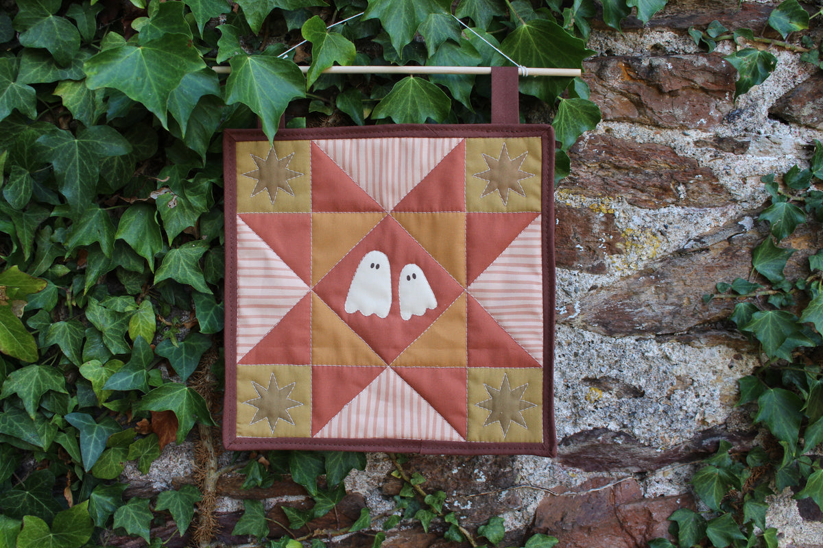 Ghost - Green/Orange/Yellow - Mini Quilt Wall Hanging - Autumn Collection