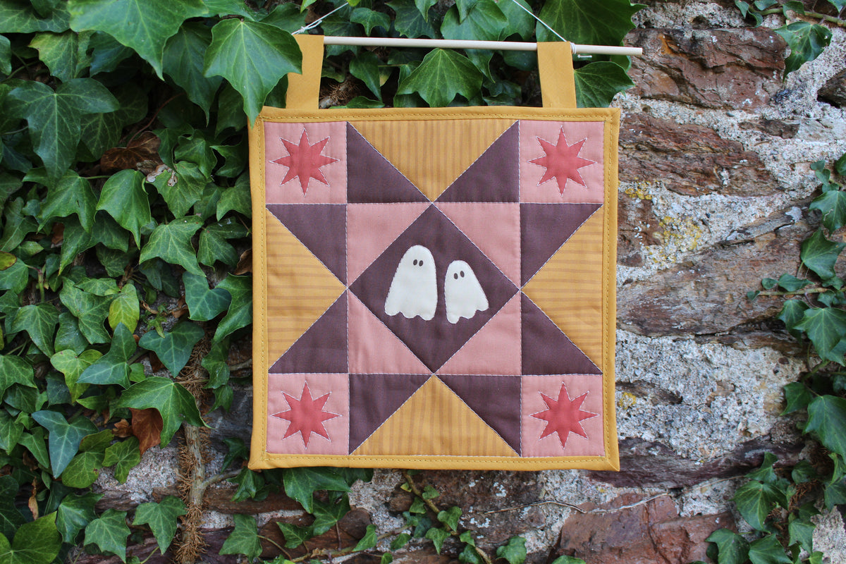 Ghost - Yellow/Pink - Mini Quilt Wall Hanging - Autumn Collection
