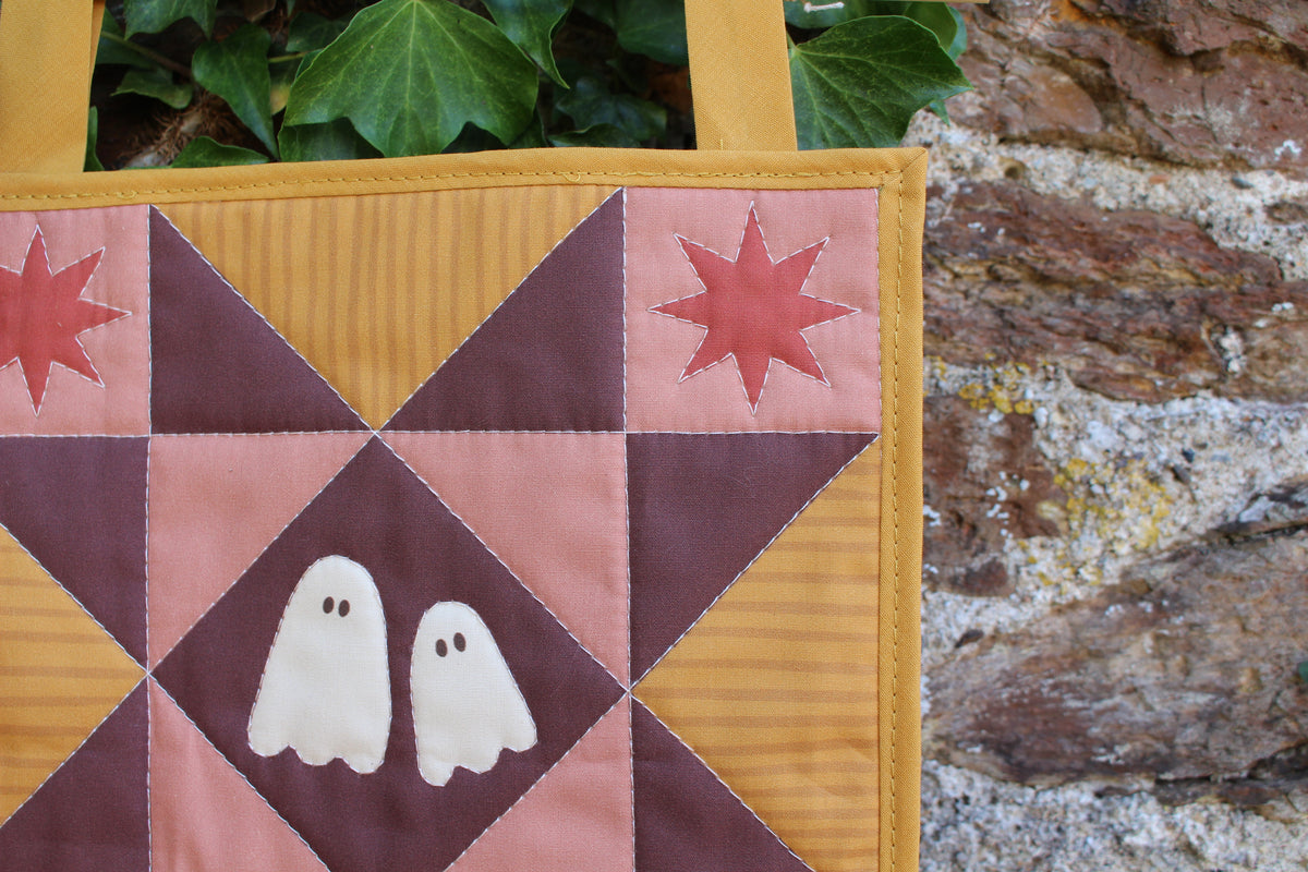 Ghost - Yellow/Pink - Mini Quilt Wall Hanging - Autumn Collection