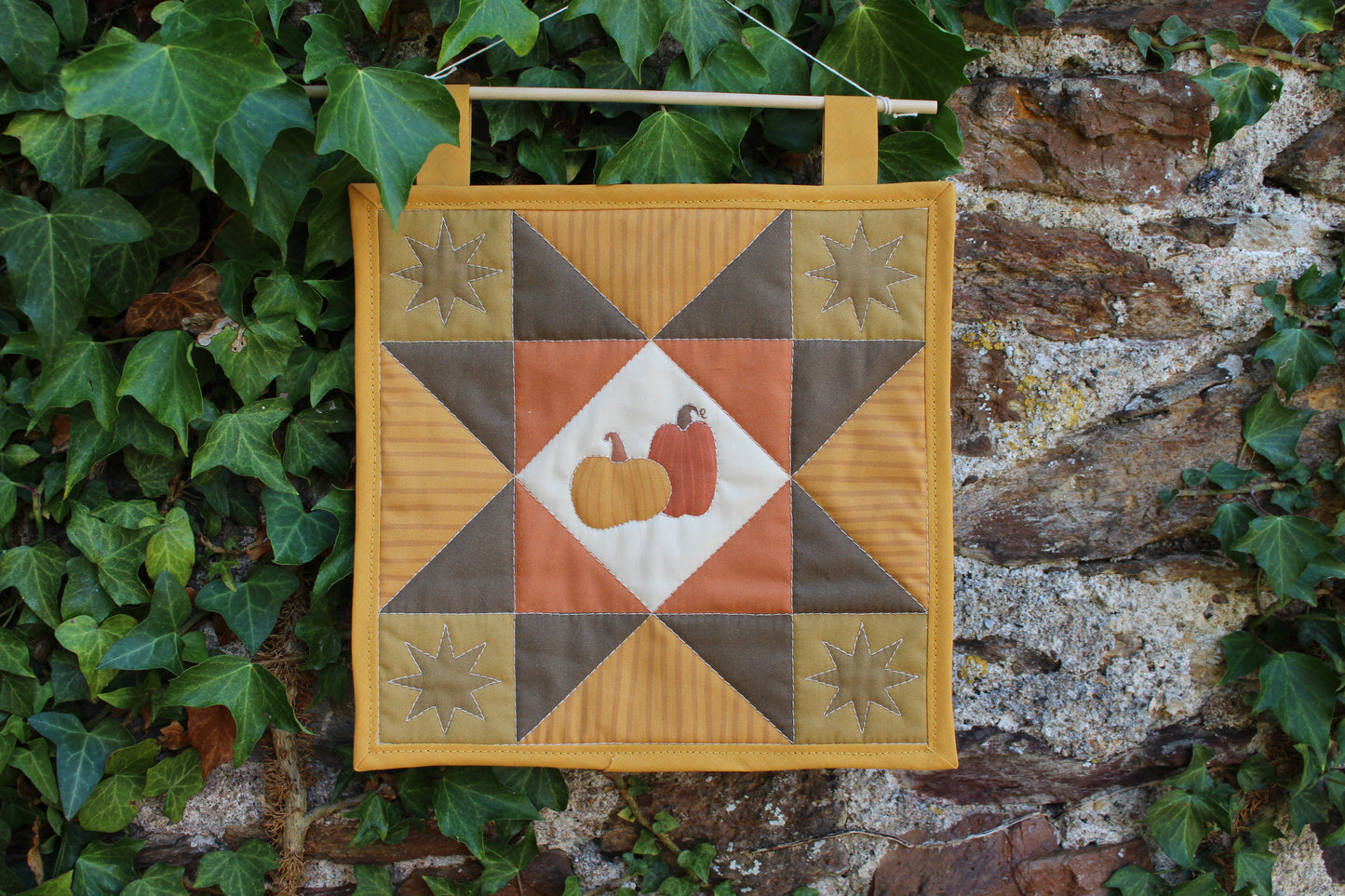 Pumpkin - Mini Quilt Wall Hanging - Autumn Collection