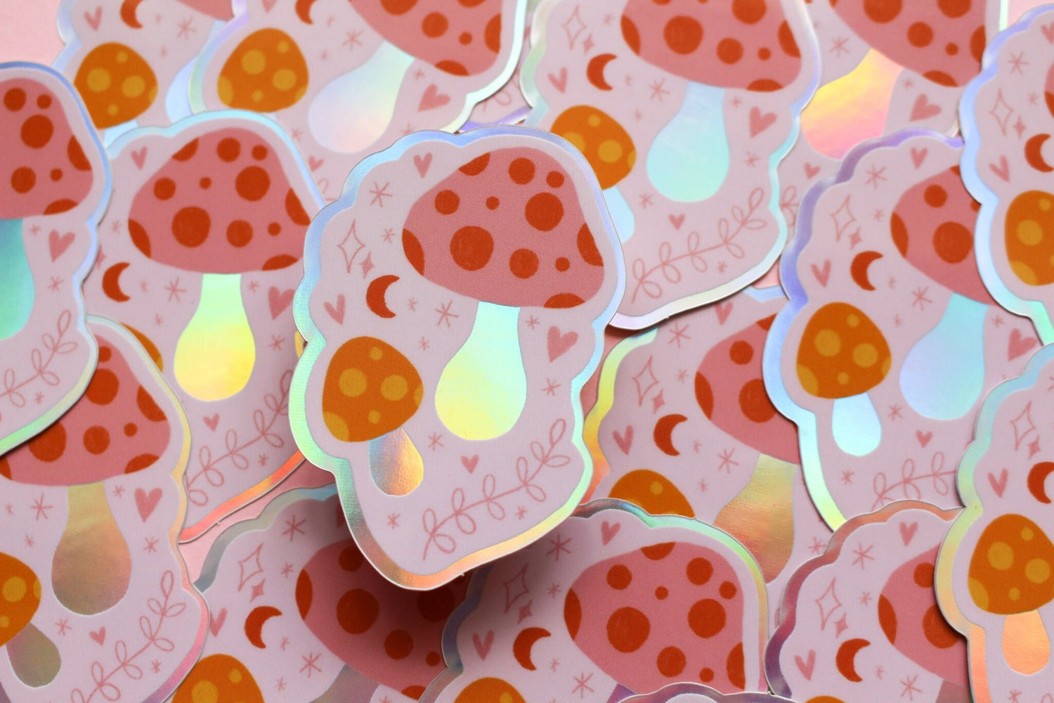 Mushroom Sticker Holographic Vinyl - Witchy, Magic, Cottagecore