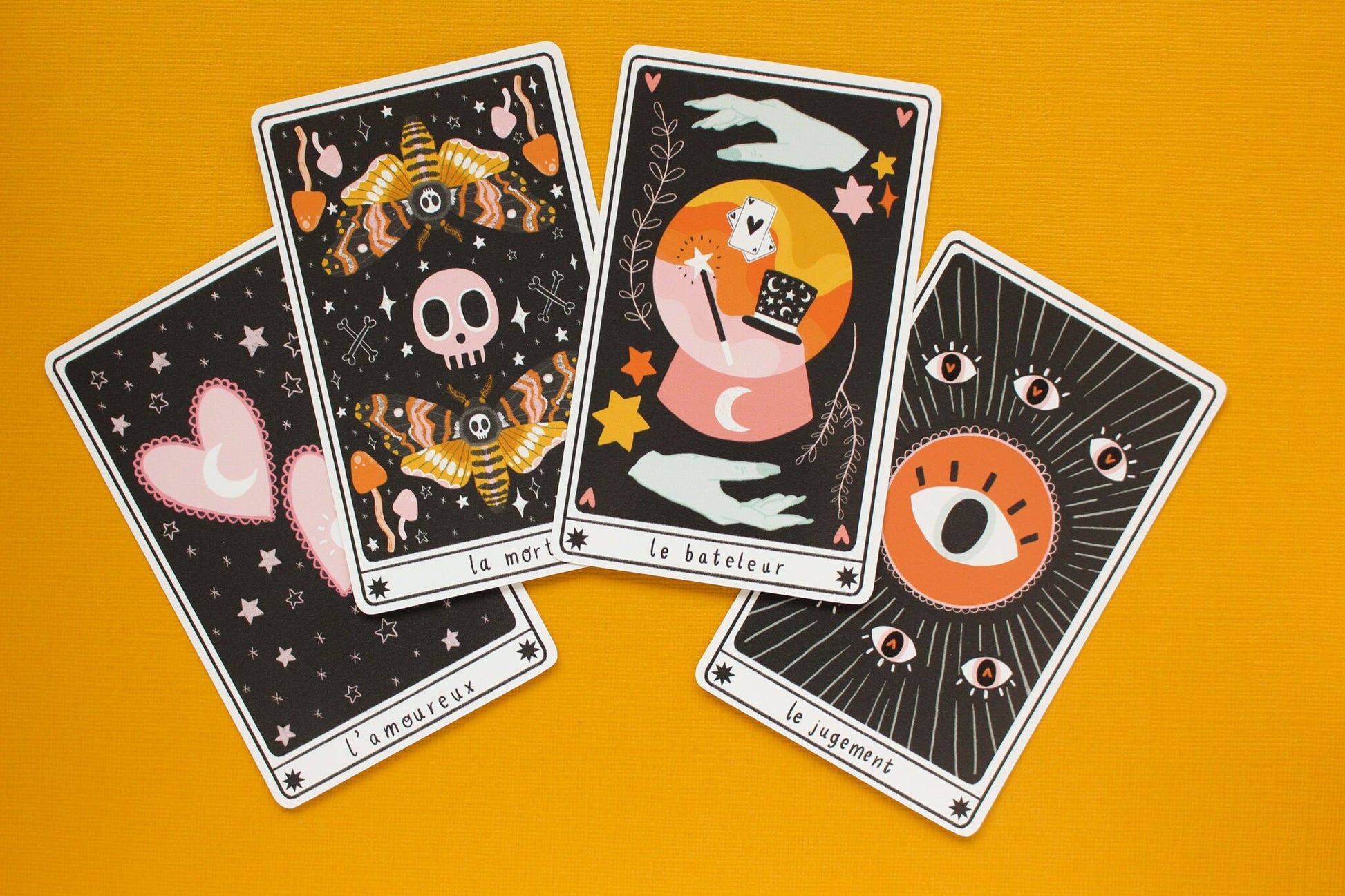 Tarot Card Vinyl Sticker Set - Scrapbooking - Craft - Pumpkin - Halloween - Moon - Sun