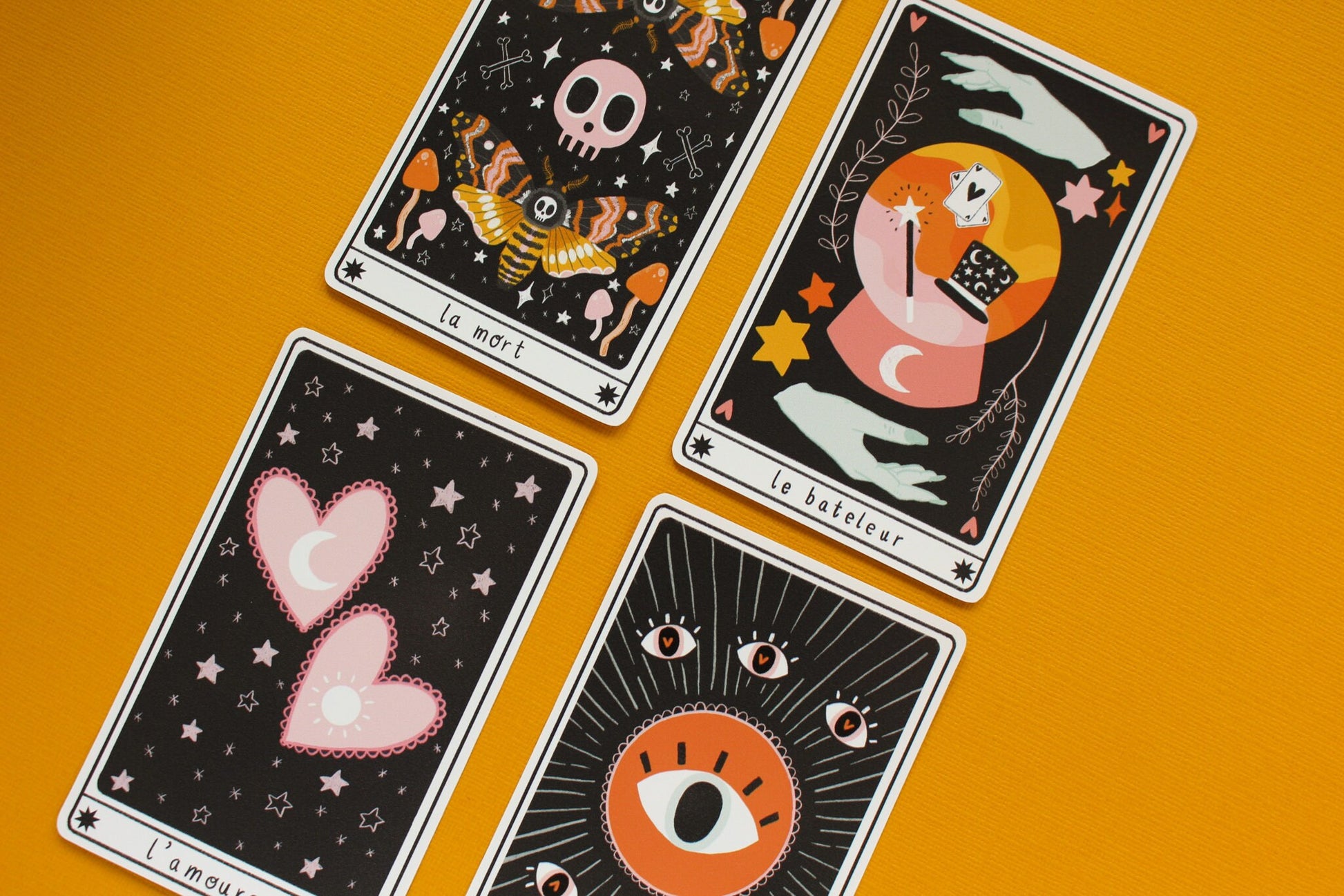 Tarot Card Vinyl Sticker Set - Scrapbooking - Craft - Pumpkin - Halloween - Moon - Sun