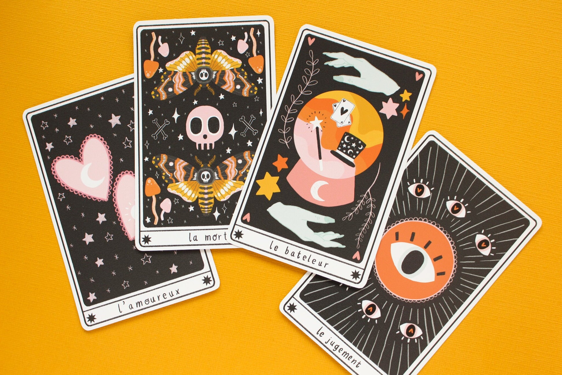 Tarot Card Vinyl Sticker Set - Scrapbooking - Craft - Pumpkin - Halloween - Moon - Sun