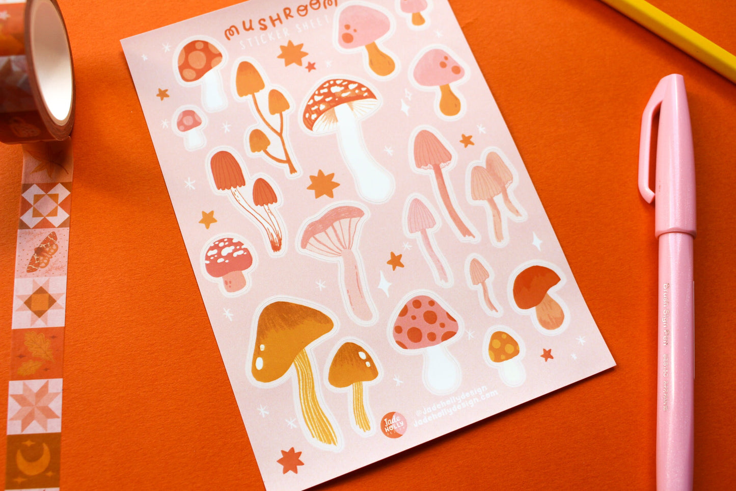 Mushroom Vinyl Sticker Sheet - journal stickers, scrapbook stickers, planner, autumnal