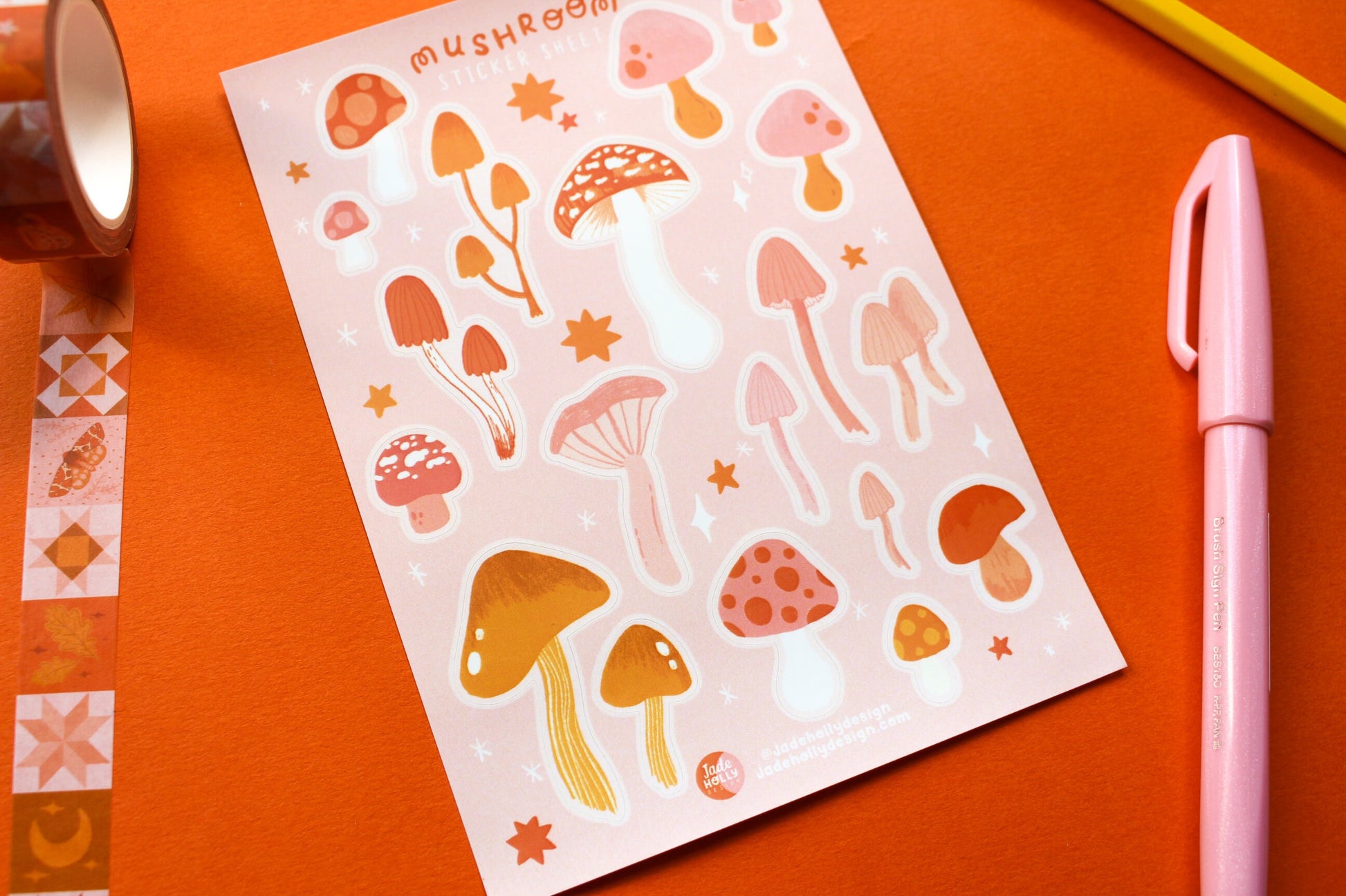 Mushroom Vinyl Sticker Sheet - journal stickers, scrapbook stickers, planner, autumnal