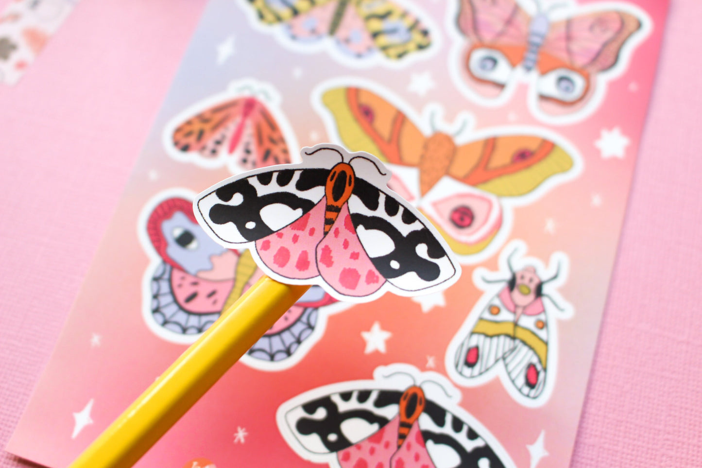 Moth Vinyl Sticker Sheet - journal stickers, scrapbook stickers, planner, autumnal