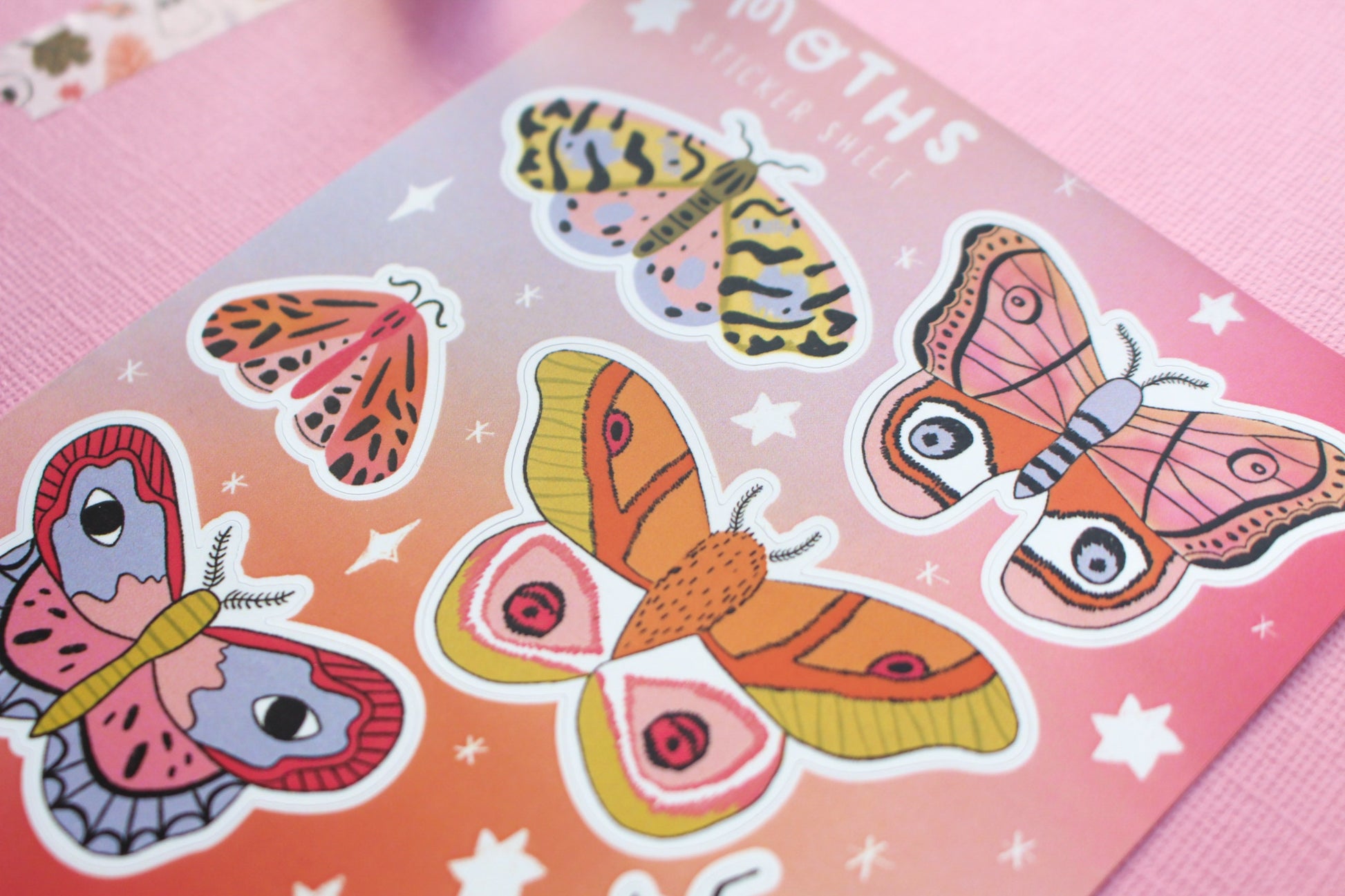 Moth Vinyl Sticker Sheet - journal stickers, scrapbook stickers, planner, autumnal