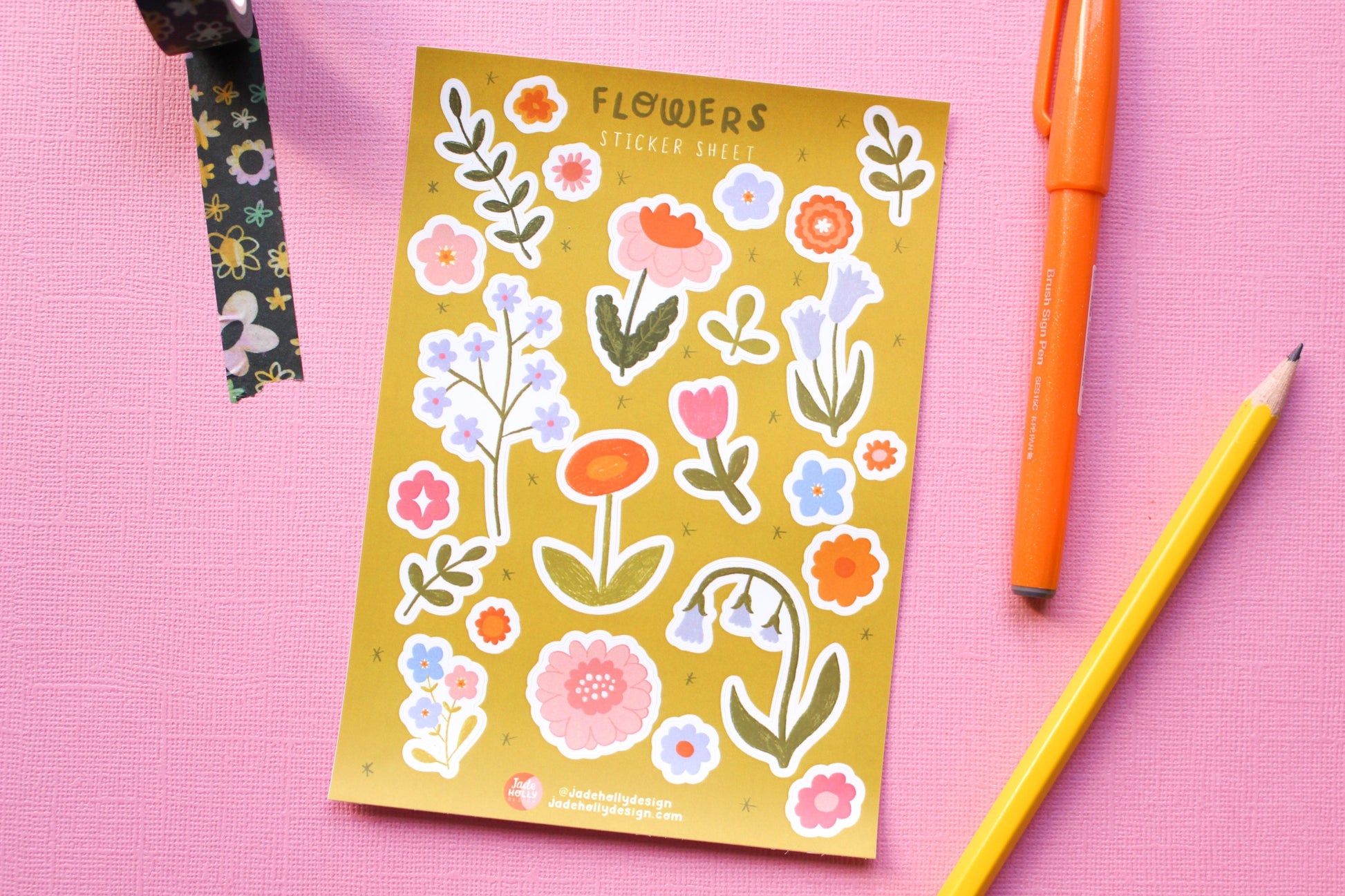 Flower Vinyl Sticker Sheet - journal stickers, scrapbook stickers, planner, floral,