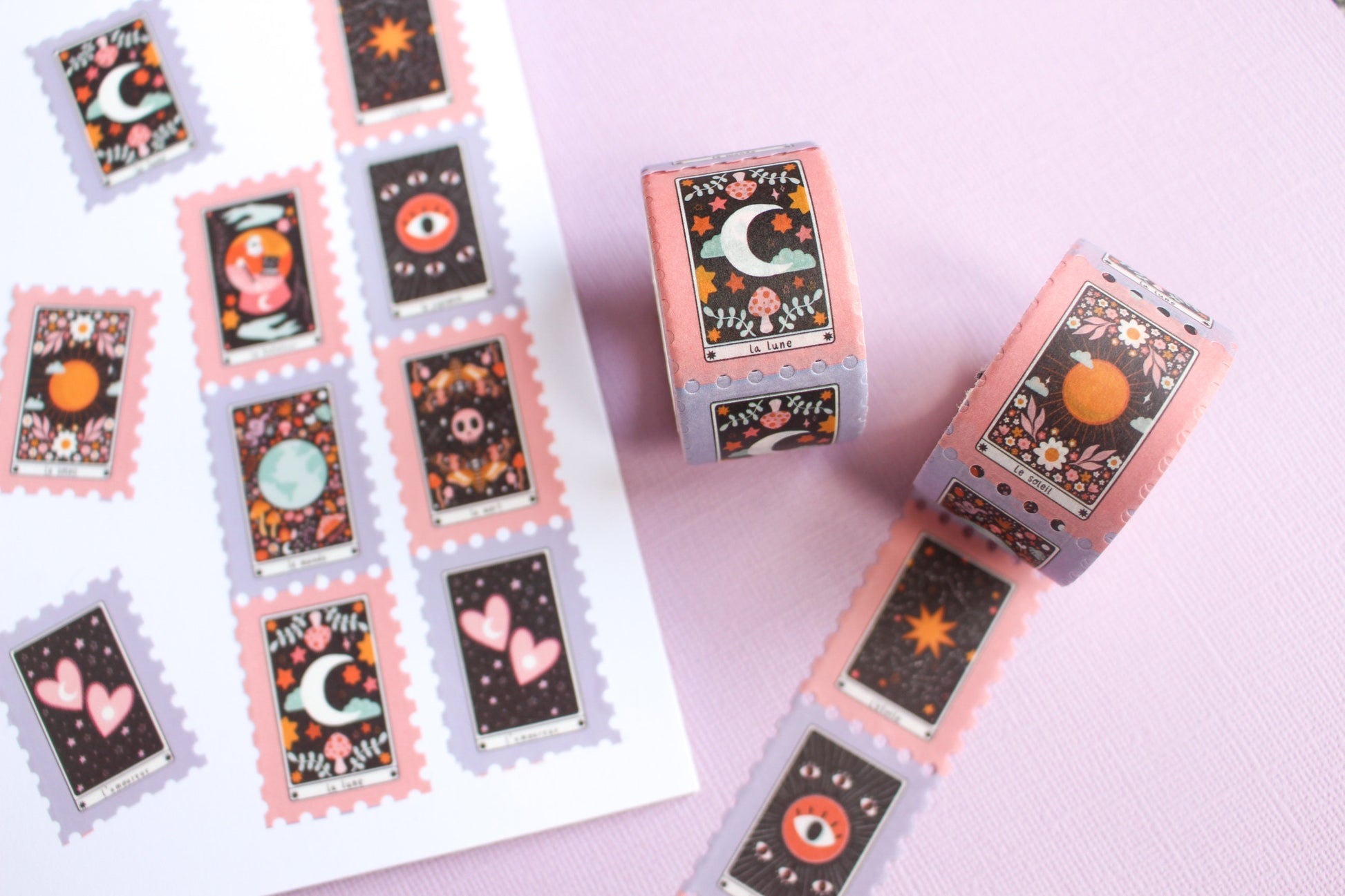 Tarot Stamp Washi Tape - Halloween, Spooky Season, Witchy,