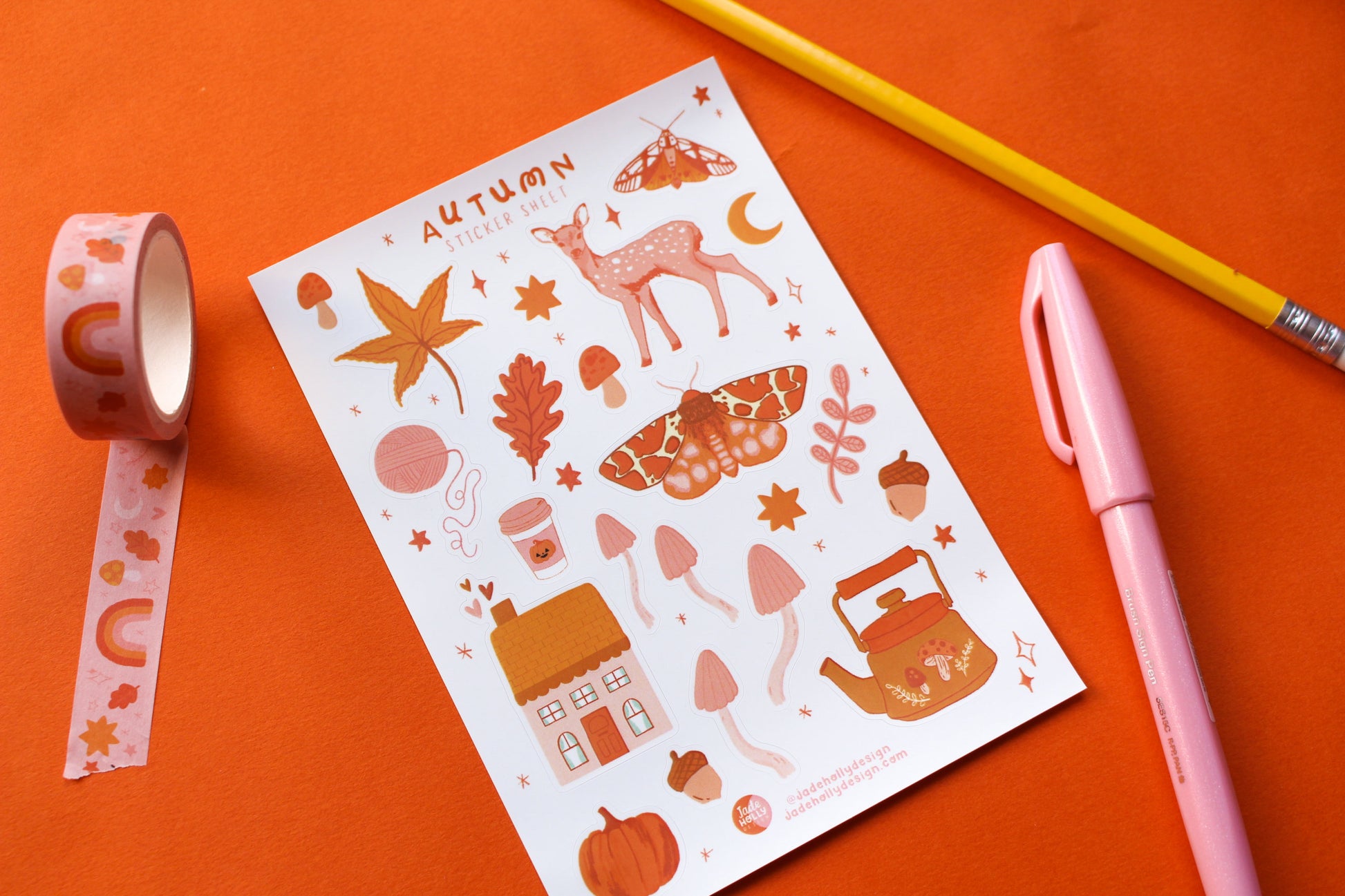 Autumn Vinyl Sticker Sheet - journal stickers, scrapbook stickers, planner, pumpkins, ghosties, witchy, autumnal
