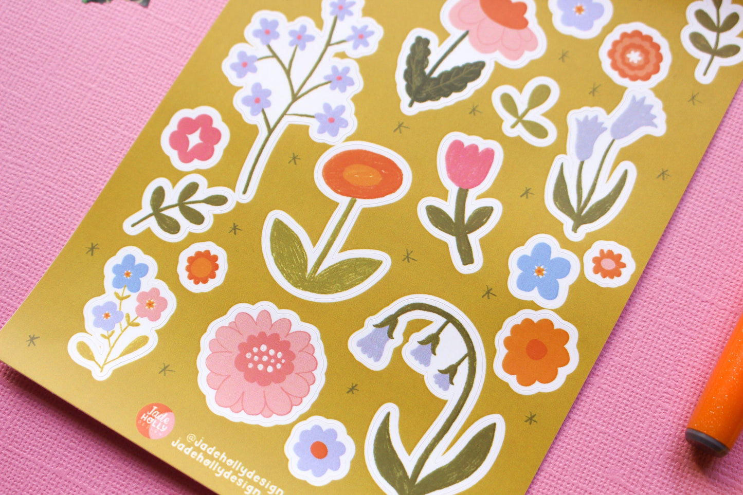 Flower Vinyl Sticker Sheet - journal stickers, scrapbook stickers, planner, floral,
