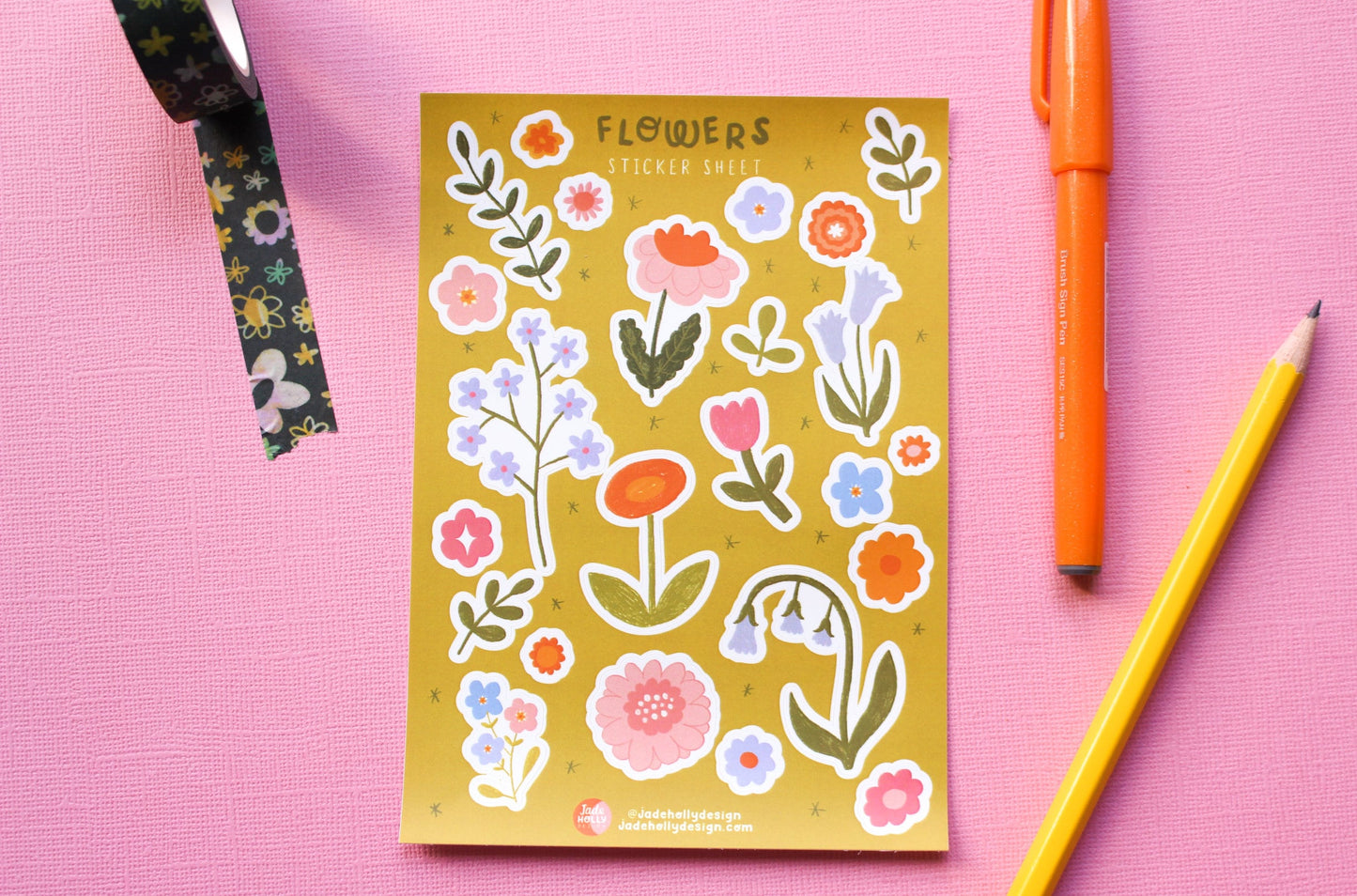 Flower Vinyl Sticker Sheet - journal stickers, scrapbook stickers, planner, floral,
