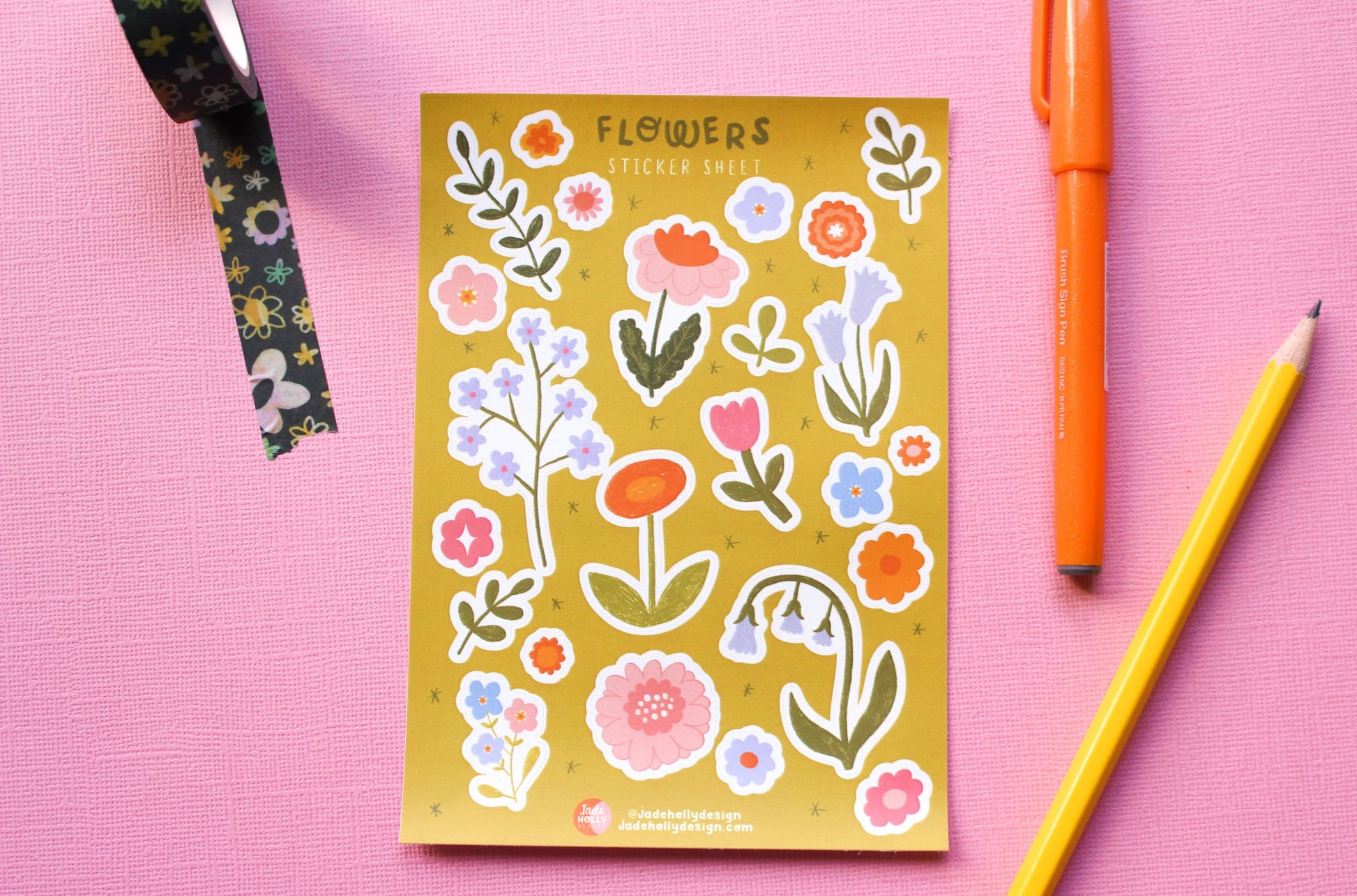 Flower Vinyl Sticker Sheet - journal stickers, scrapbook stickers, planner, floral,