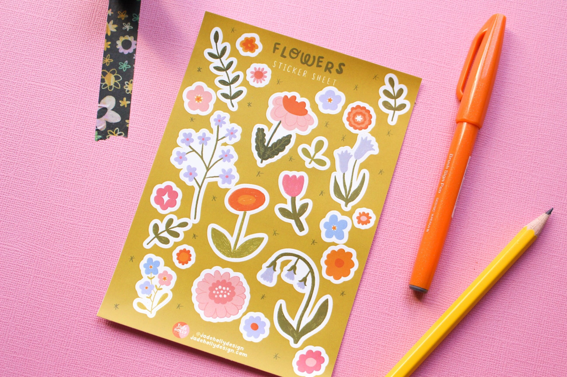 Flower Vinyl Sticker Sheet - journal stickers, scrapbook stickers, planner, floral,