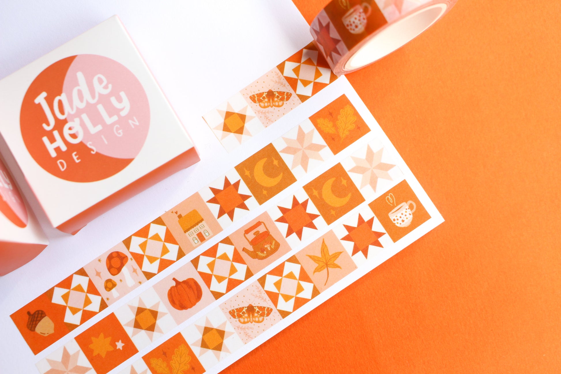 Autumn Patchwork Washi Tape, Mushroom, Witch, Halloween, Decorative Tape