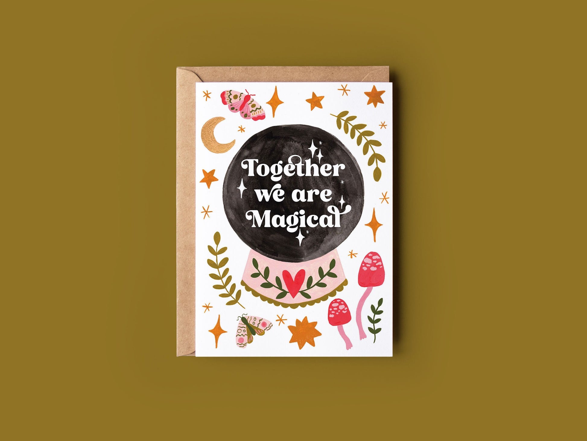 Together We are Magical Greetings Card - Valentine's - Anniversaries - Birthday - Love, Whimsical, Witchy, Cottagecore,