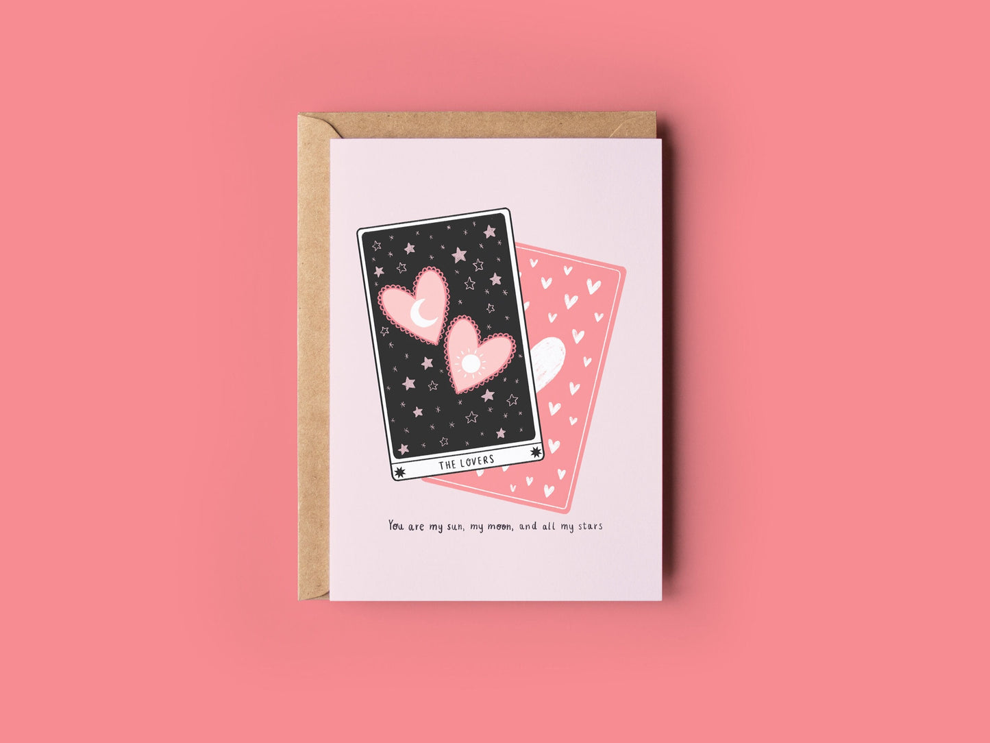 The Lovers Tarot Greetings Card - Valentine's Day, Anniversary, Birthday - Witchy, Magic, Love