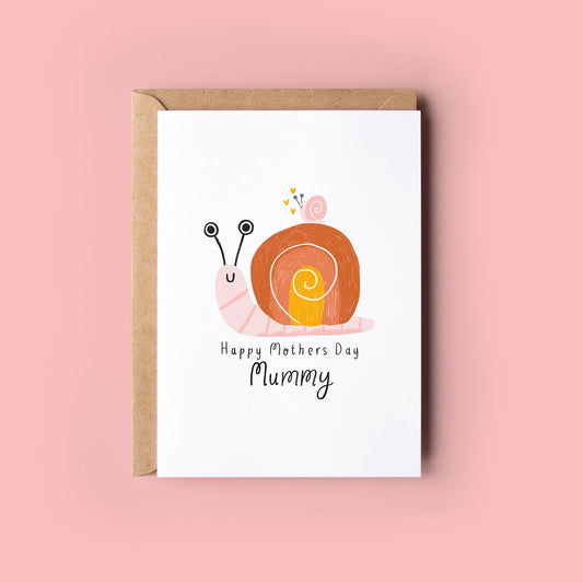 Mummy Snail Mother's Day Card - Illustration, A6 Size