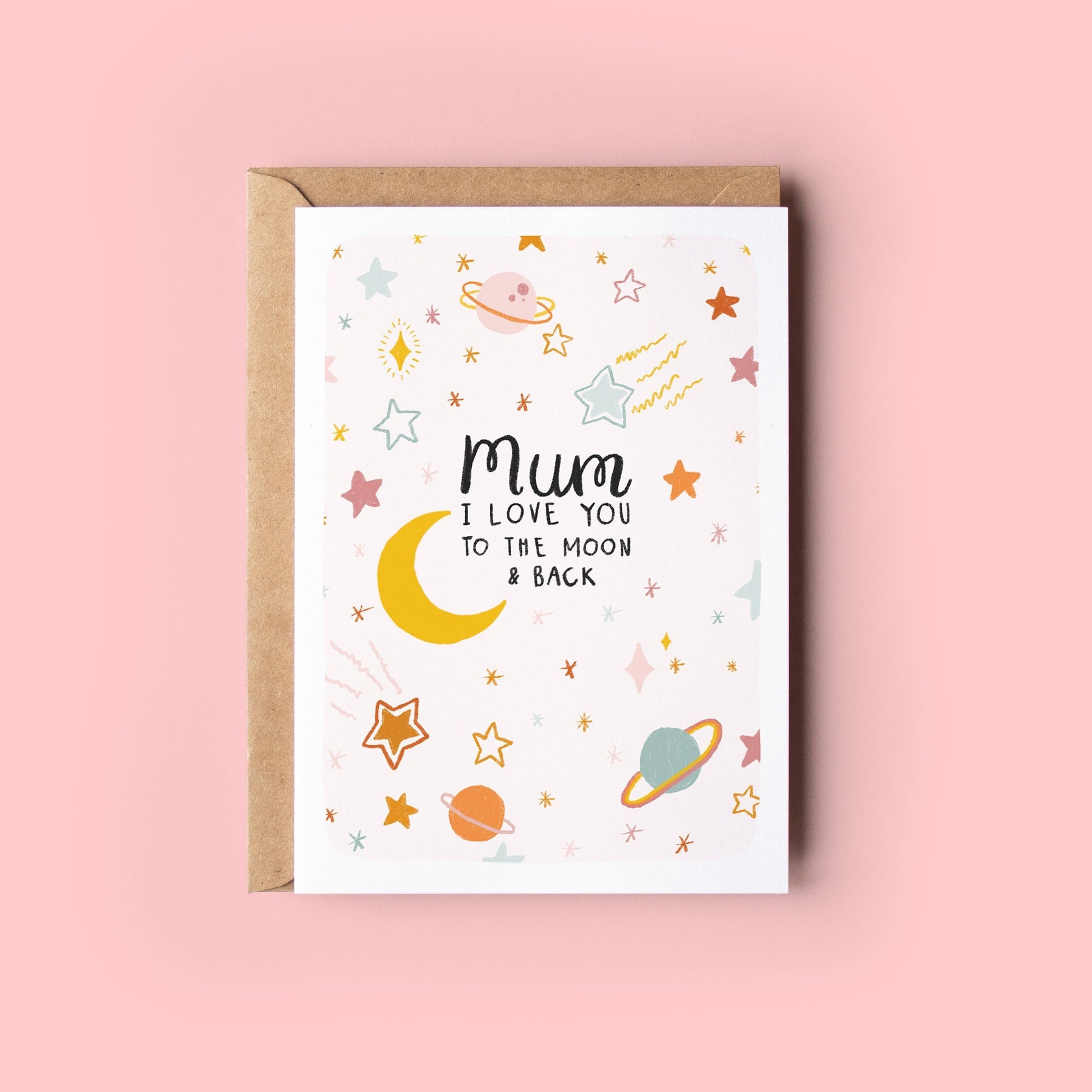 Mothers Day Card 'I Love you to the moon & Back' | Mum, Mummy, Mama, Mother's Day 2026, Gift for Mum, Present for her