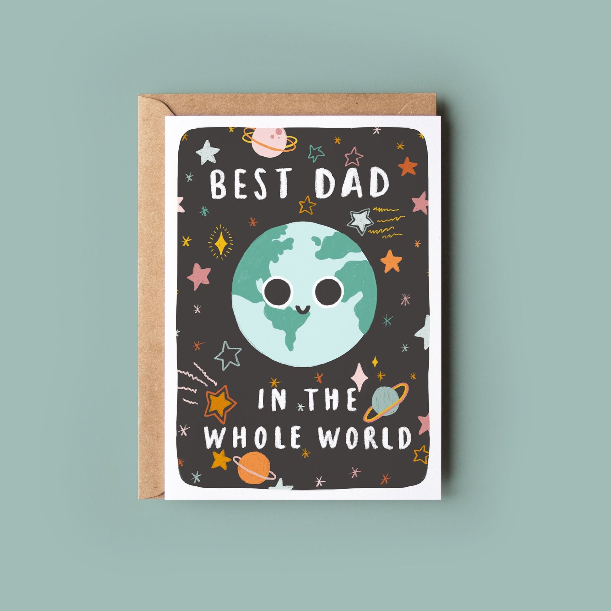 Dad in the World Card | Space Theme Father's Day