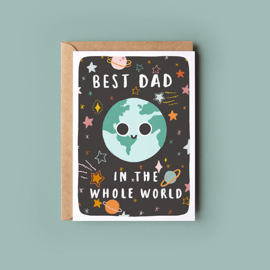 Dad in the World Card | Space Theme Father's Day