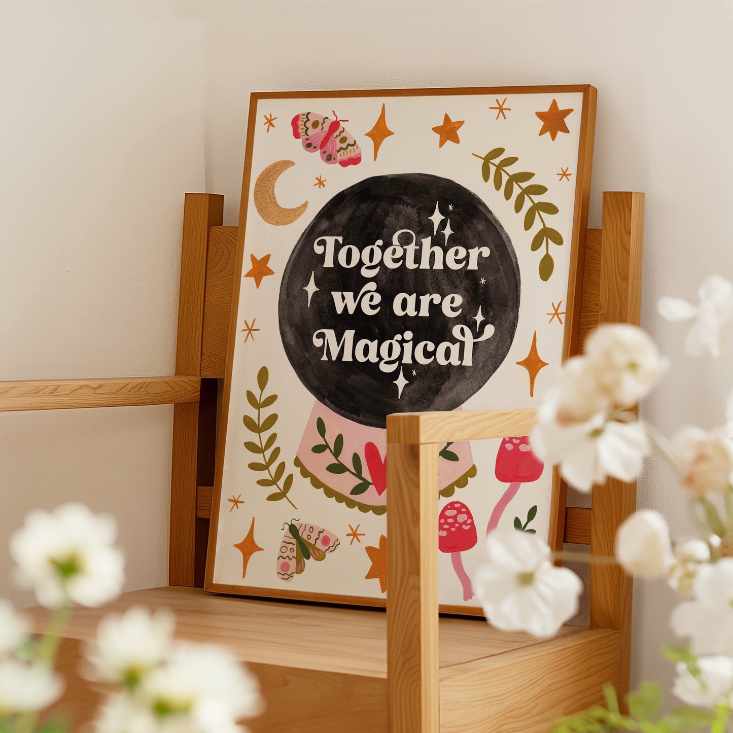 Magical Crystal Ball Print – Whimsical Nursery Art, Fairycore Decor