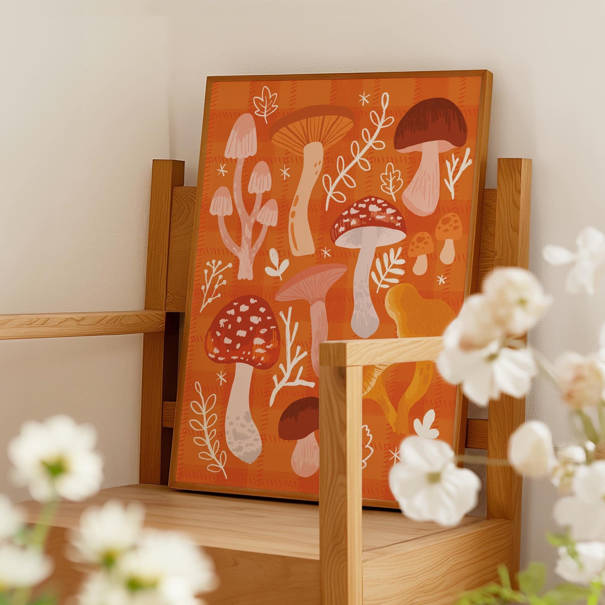 Autumn Mushroom Print - Cosy, Hygge, Witchy Magical, Autumnal - A5 or A4