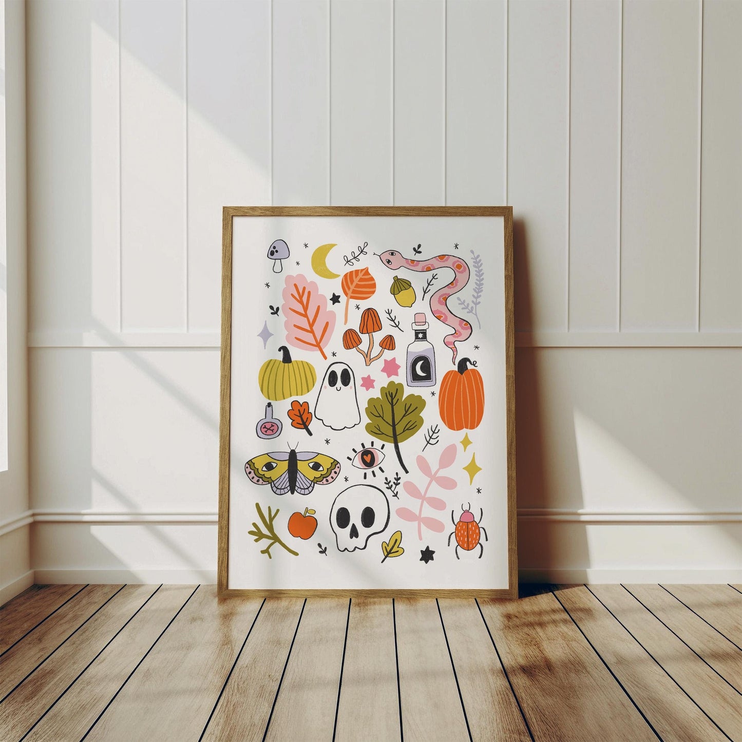 Pastel Halloween Print – Cute Spooky Season Illustration (A5, A4, A3)