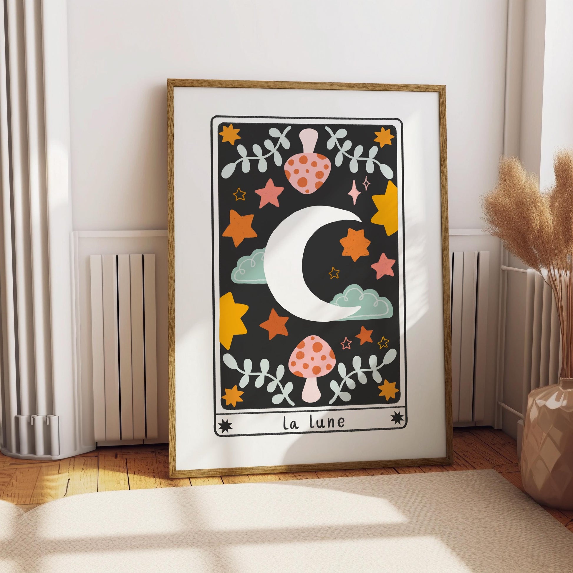Moon Tarot Card Art Print – Whimsical Celestial Nursery Decor (A4 or A5)
