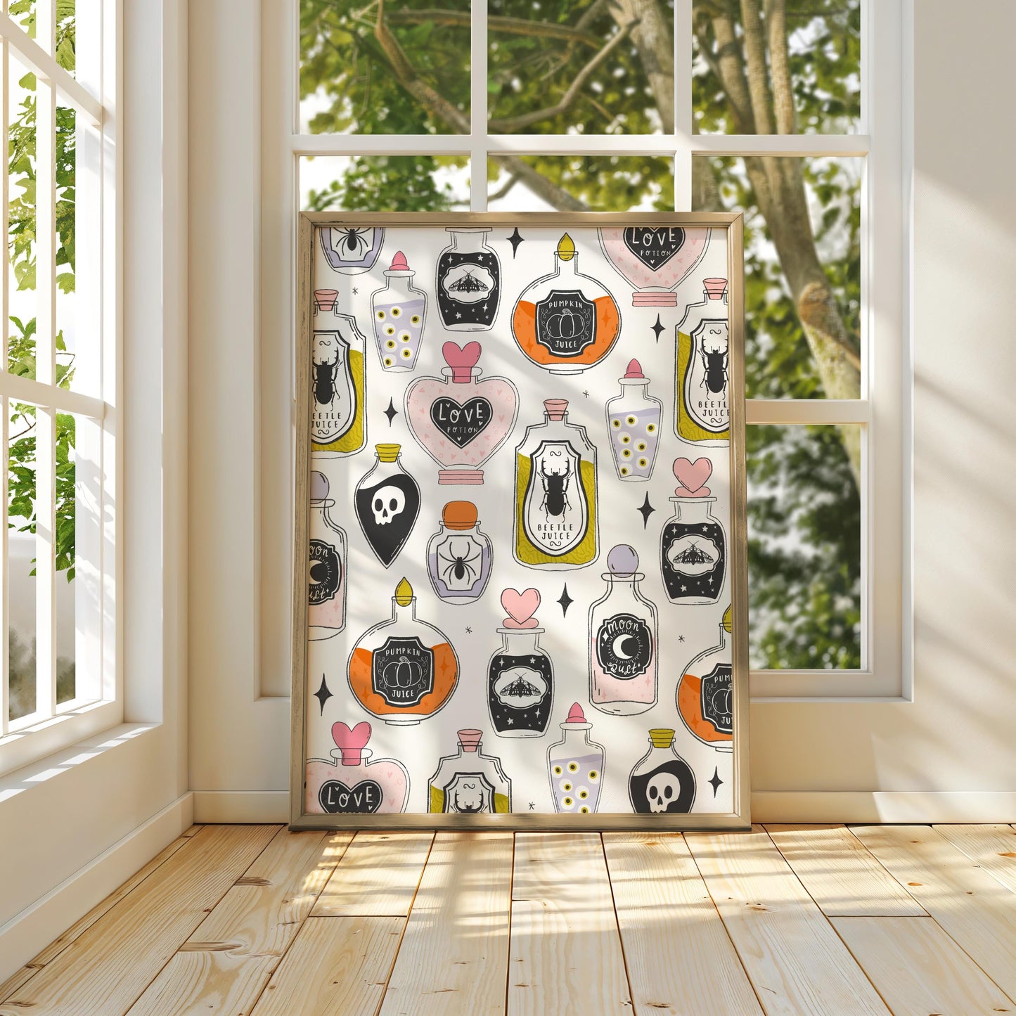Pastel Halloween Potions Print – Witchy Spooky Season Art