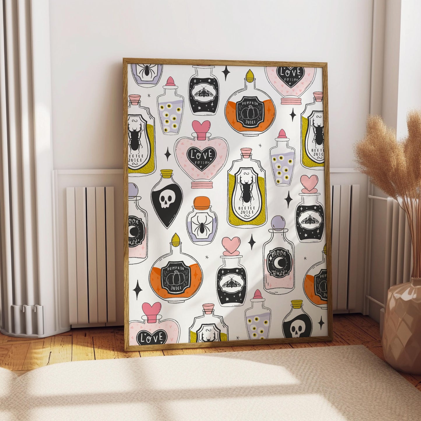 Pastel Halloween Potions Print – Witchy Spooky Season Art