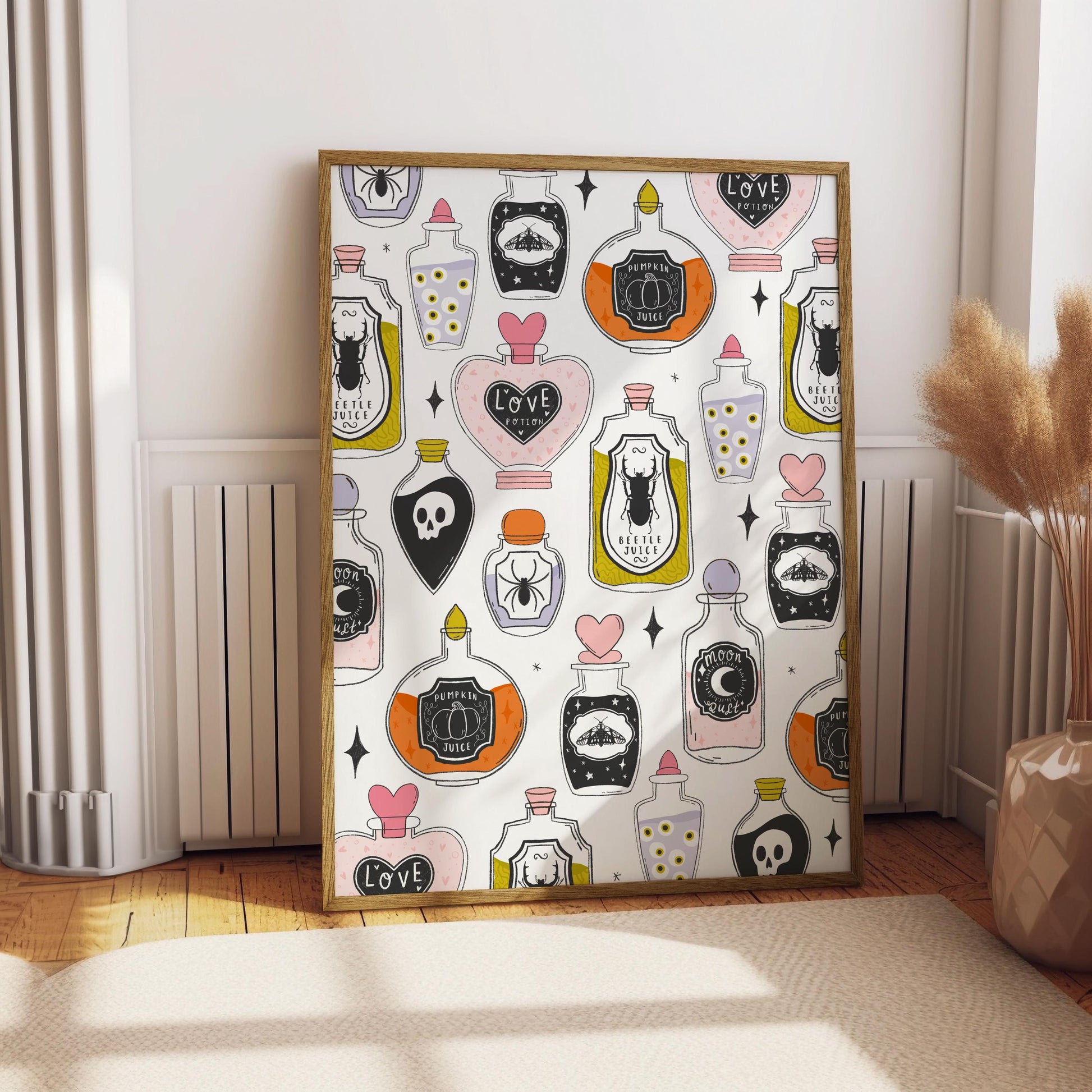 Pastel Halloween Potions Print – Witchy Spooky Season Art