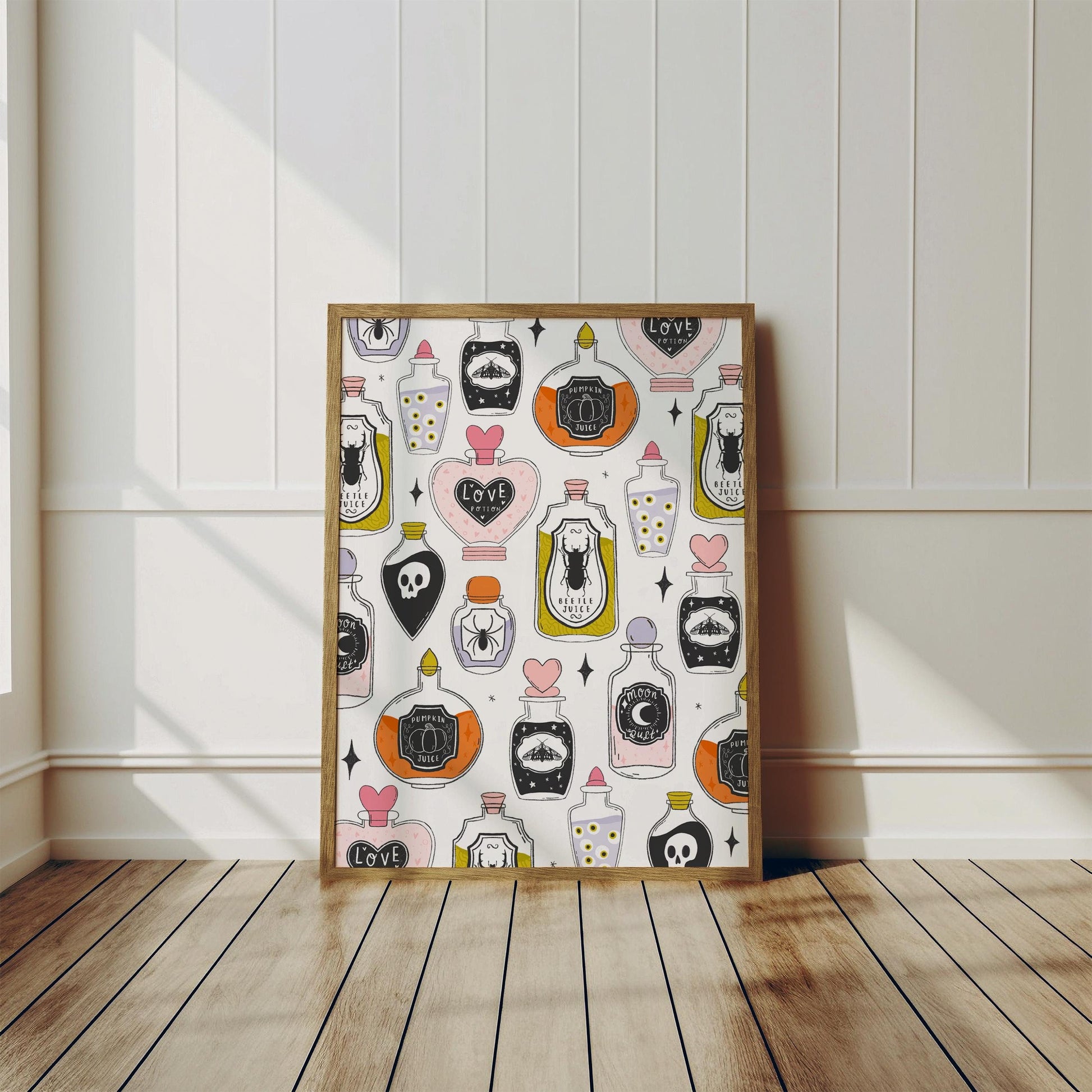 Pastel Halloween Potions Print – Witchy Spooky Season Art
