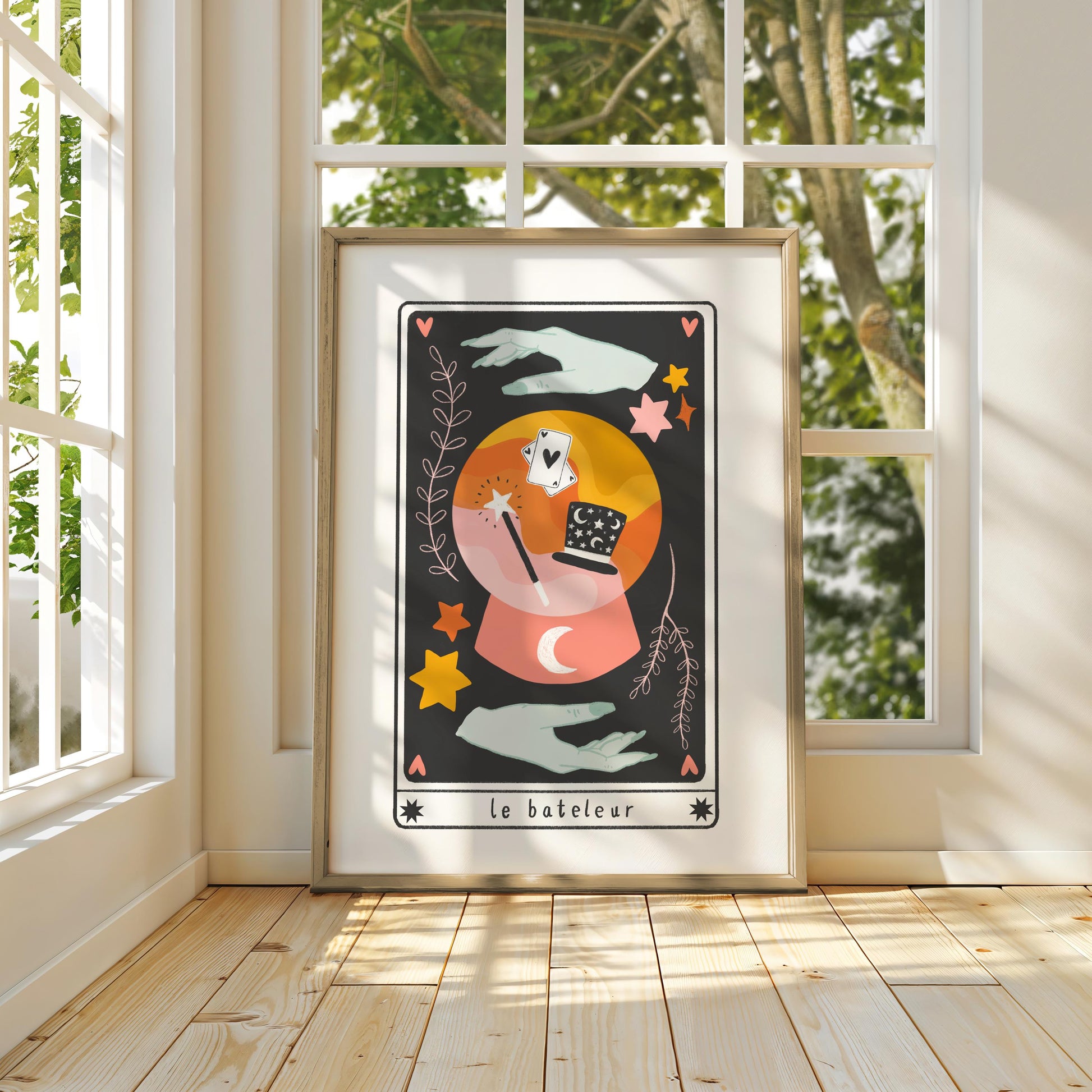 Magician Tarot Card Print – Crystal Ball Celestial Art