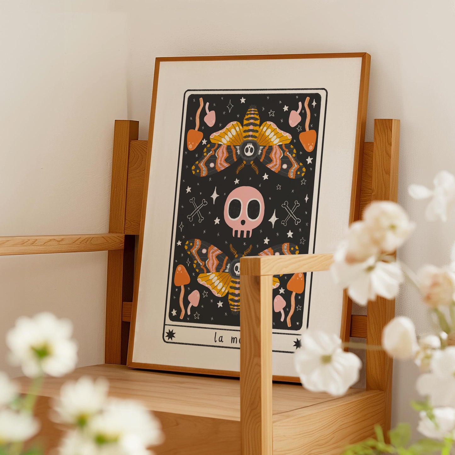 Death Moth Tarot Card Art Print – Gothic Witchy Decor