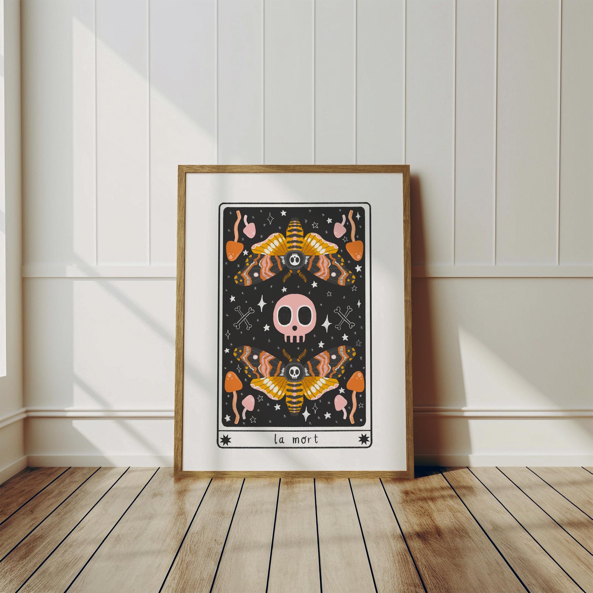 Death Moth Tarot Card Art Print – Gothic Witchy Decor
