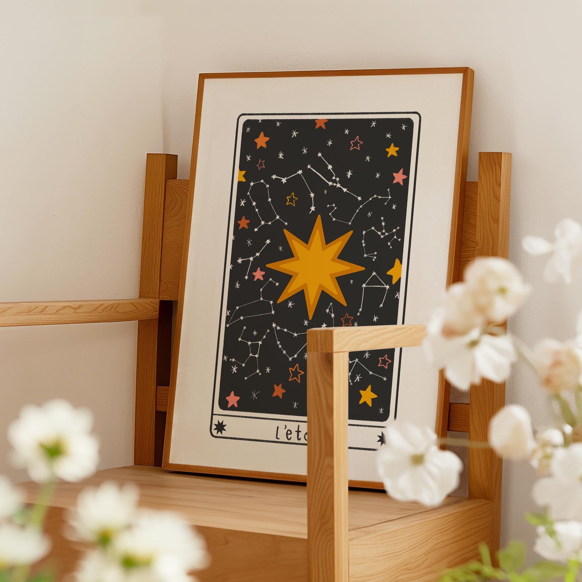 Star Tarot Card Art Print – Gothic Witchy Celestial Wall Decor