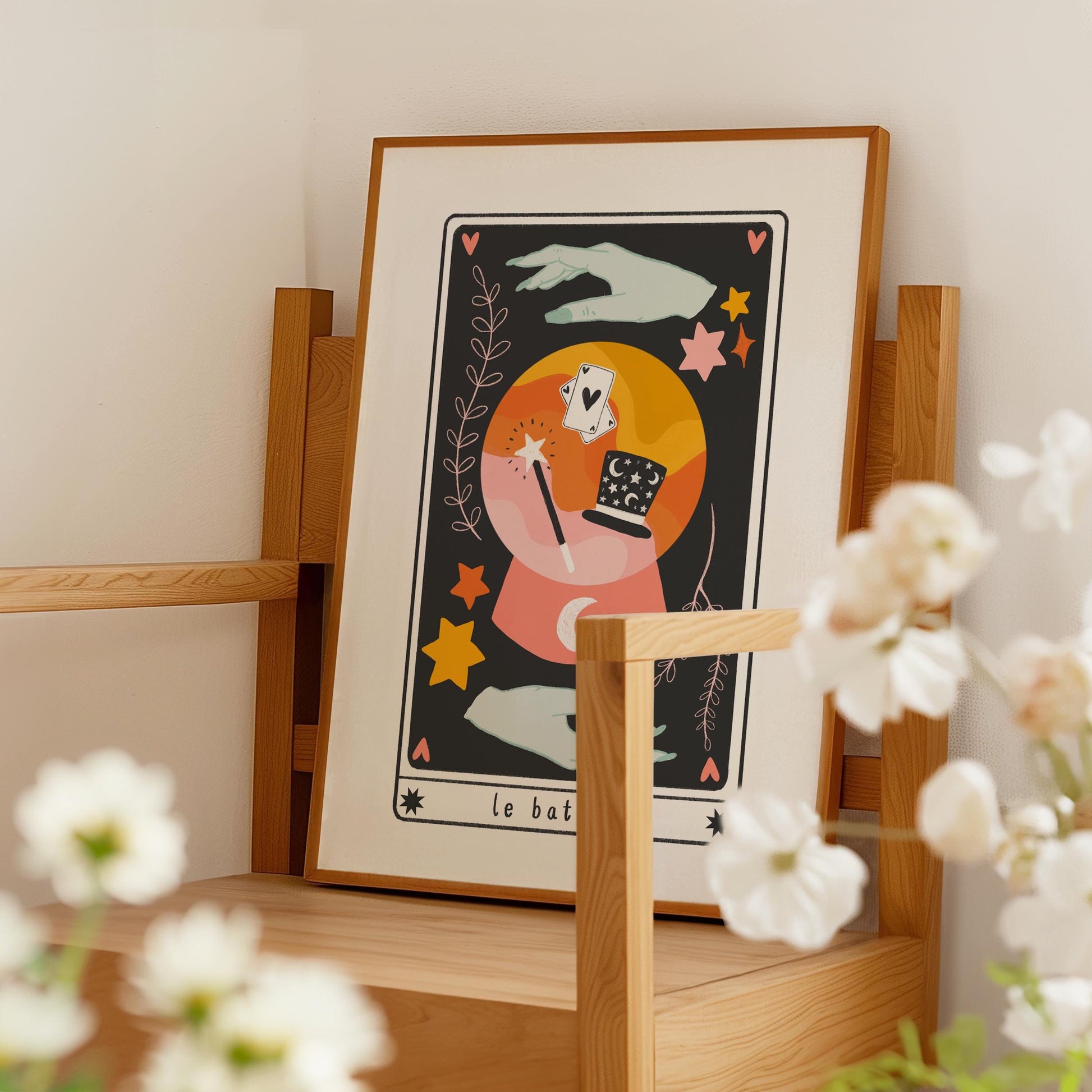 Magician Tarot Card Print – Crystal Ball Celestial Art